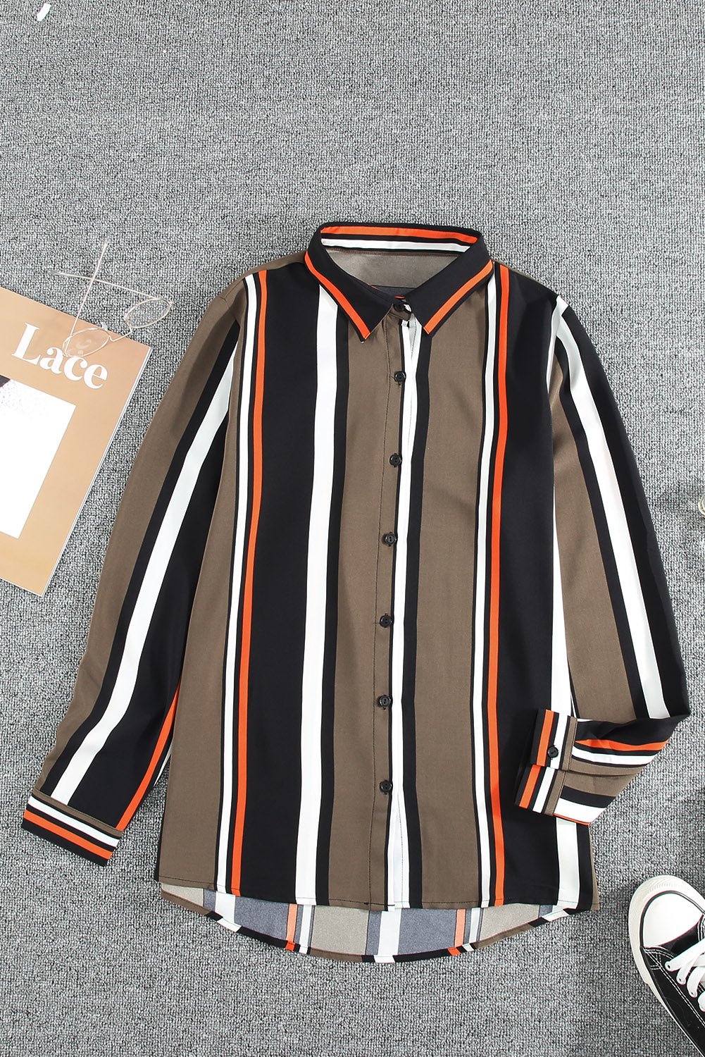 Shirt for Women Contemporary Women Brown Striped
