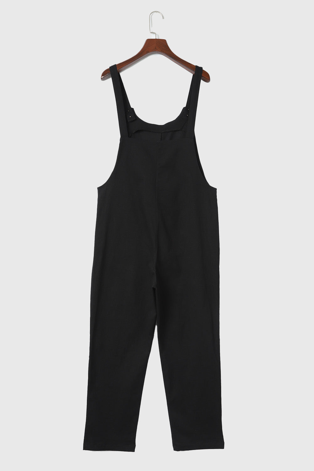 Women's Jumpsuit with Cropped Button Straps Pocket-Detail