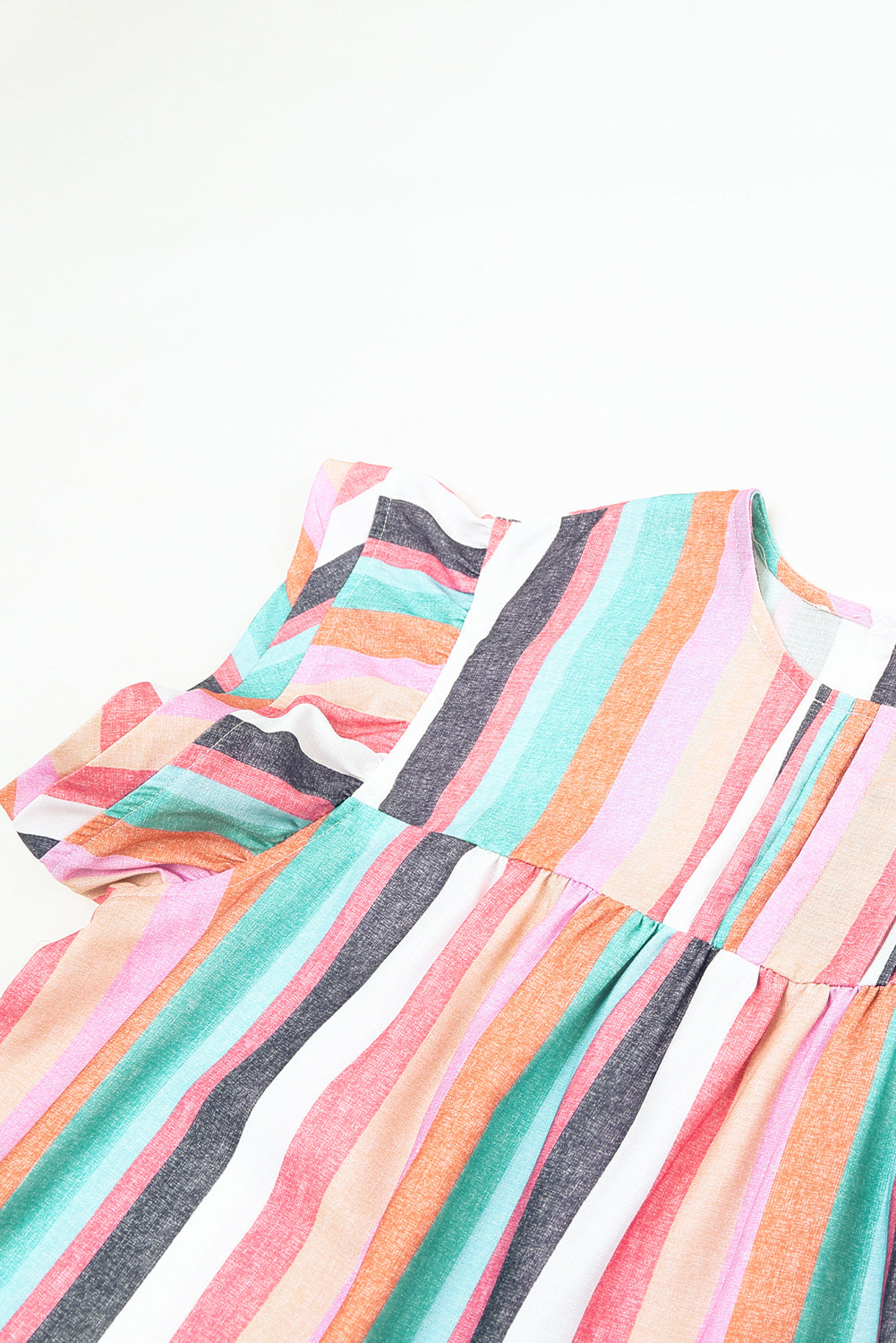 Women's Layered Ruffle-Trimmed Cap Sleeve Top