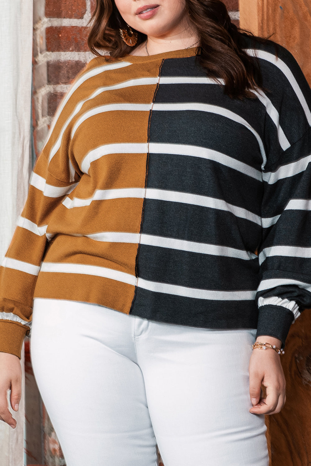 Top for Women Striped Loose Plus Size