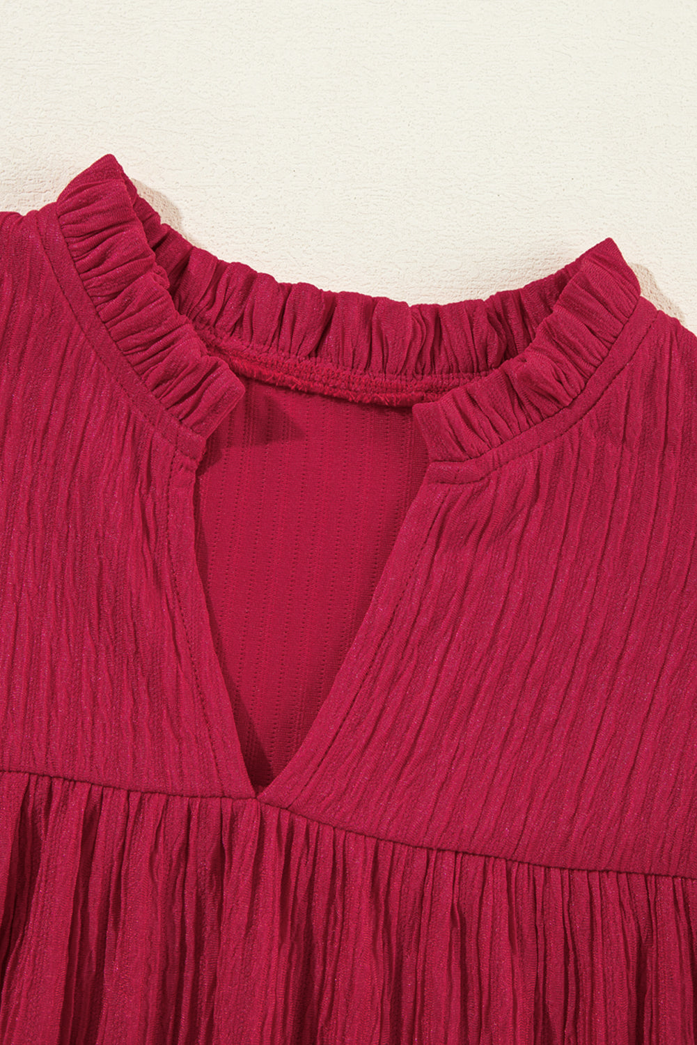 Mini Dress for Women Textured Ruffle-Trimmed Trim