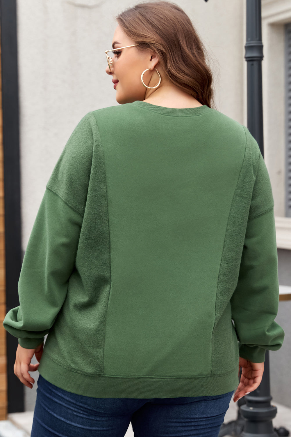 Women's Sweatshirt Featuring Crew Neck Plus Size