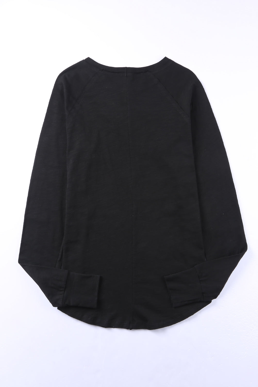 Top for Women Solid Crew Neck Long-Sleeve