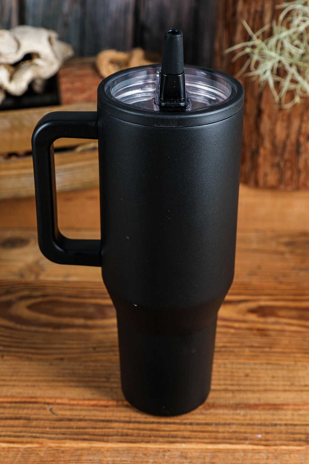 Handle Frosted Stainless Large Vacuum Cup with Straw 40oz