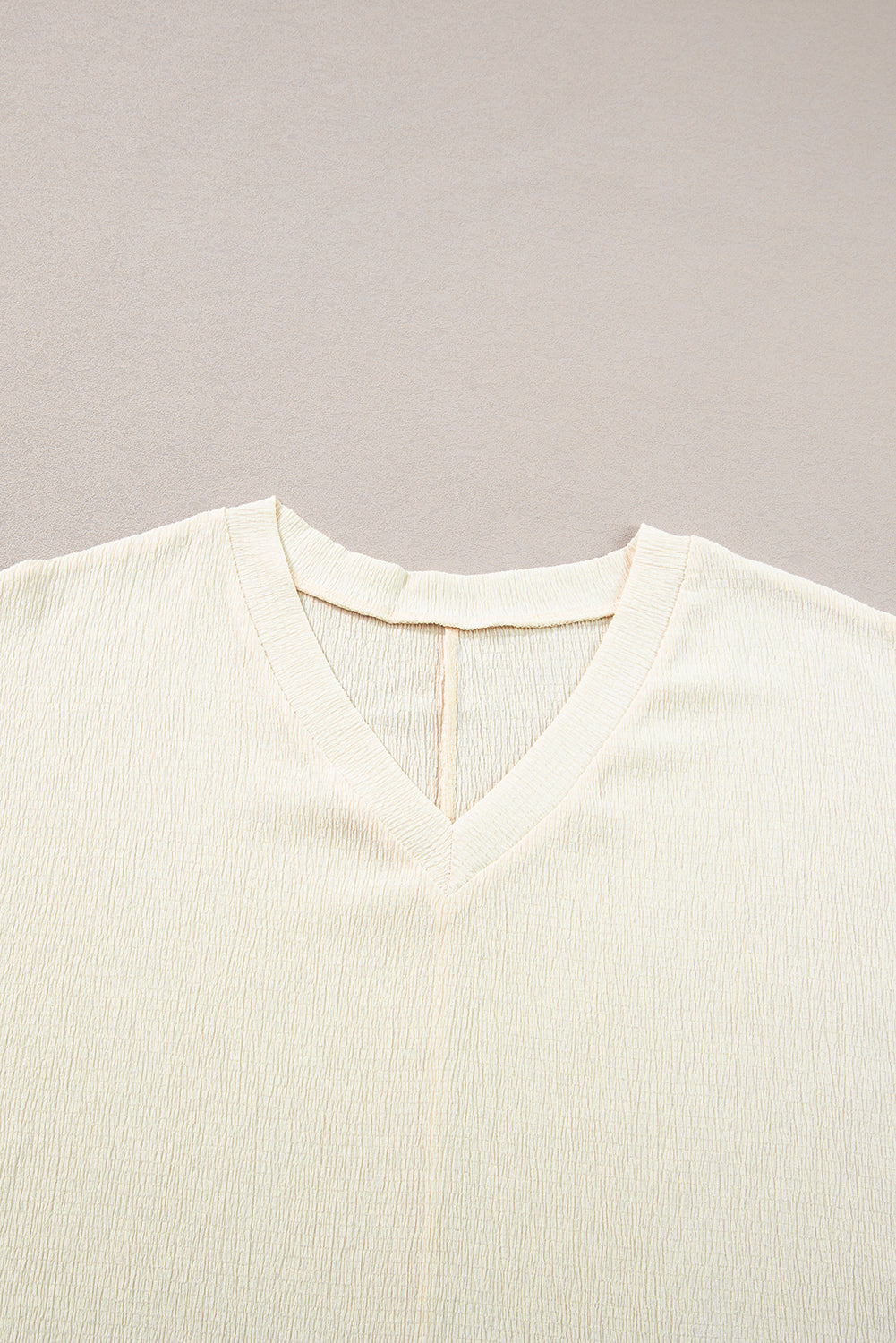 Women's T-shirt Featuring Crinkled Wide Sleeve