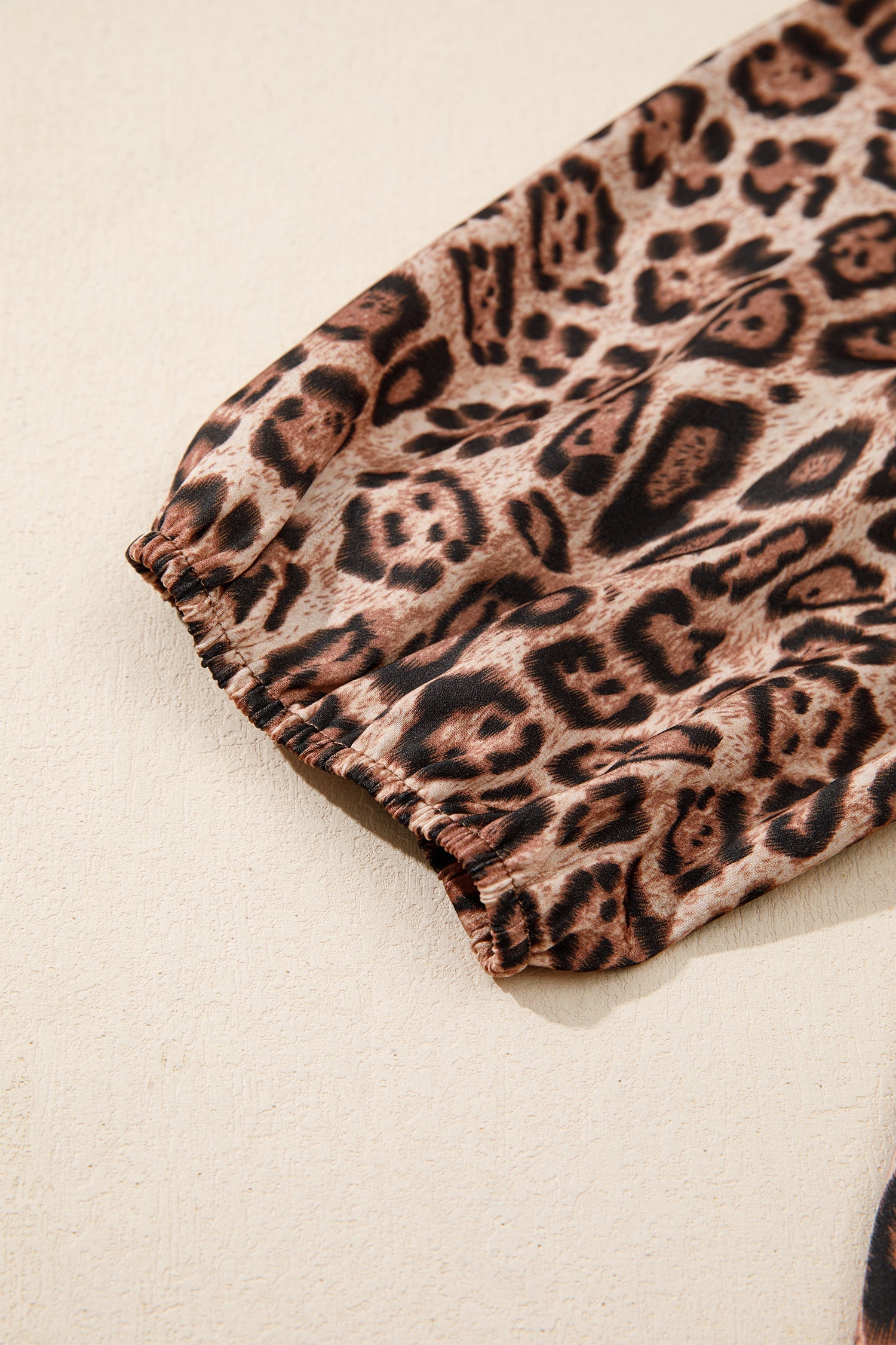 Tie Leopard Bow Puff Sleeve Blouse