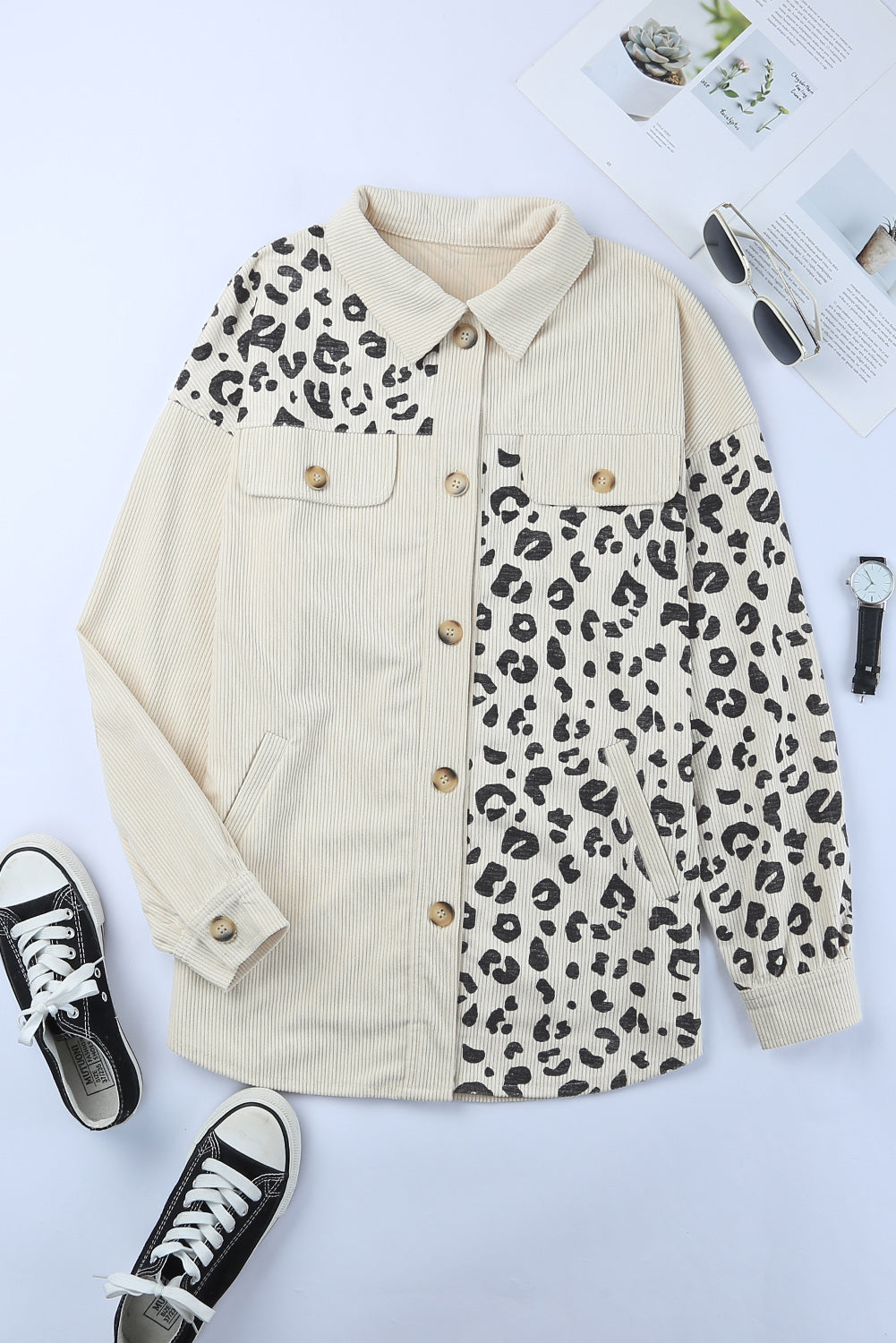 Jacket for Women Detail Pocket-Detail Cord