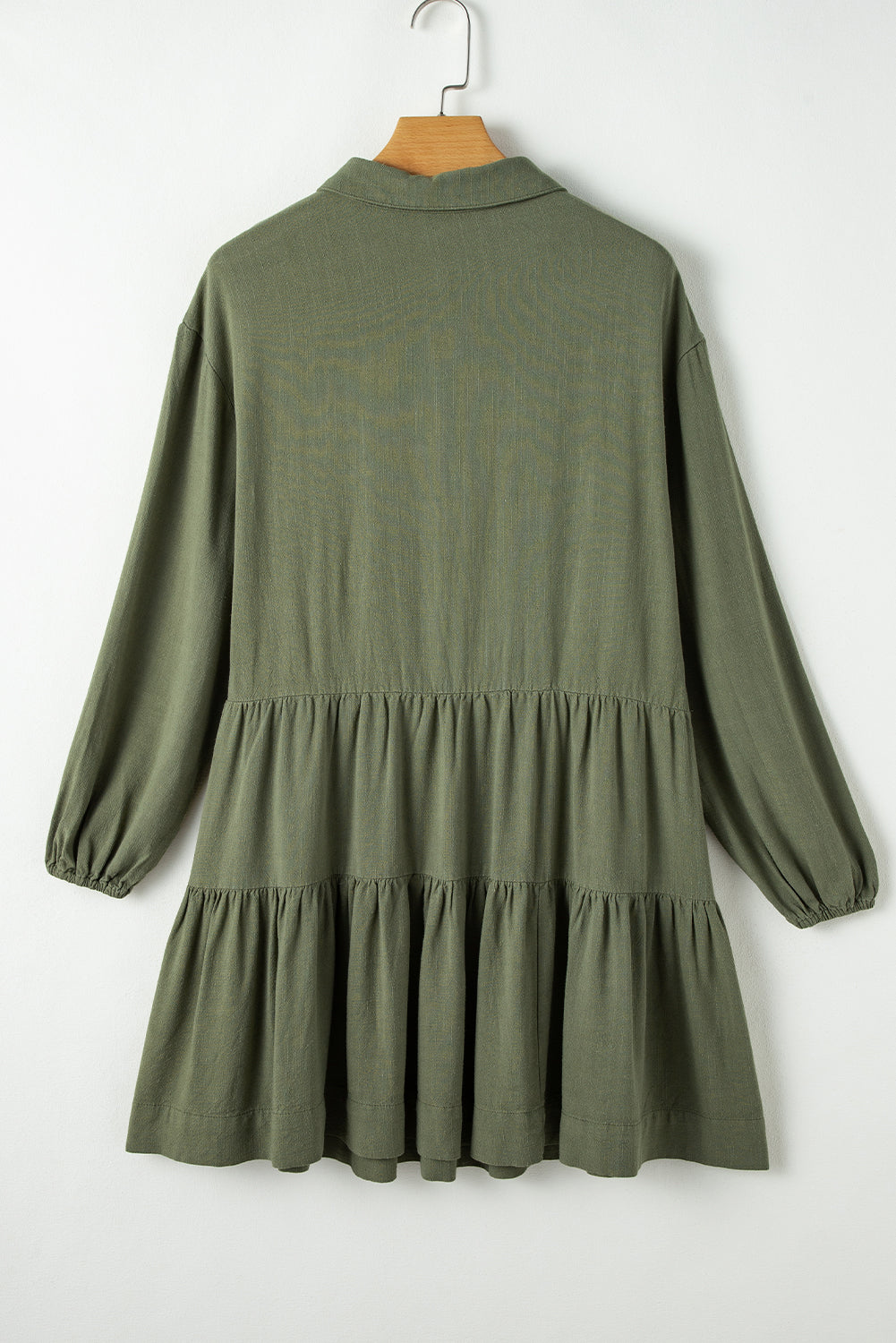 Women's Mini Dress Featuring Shirt Layered Pleat-Detail