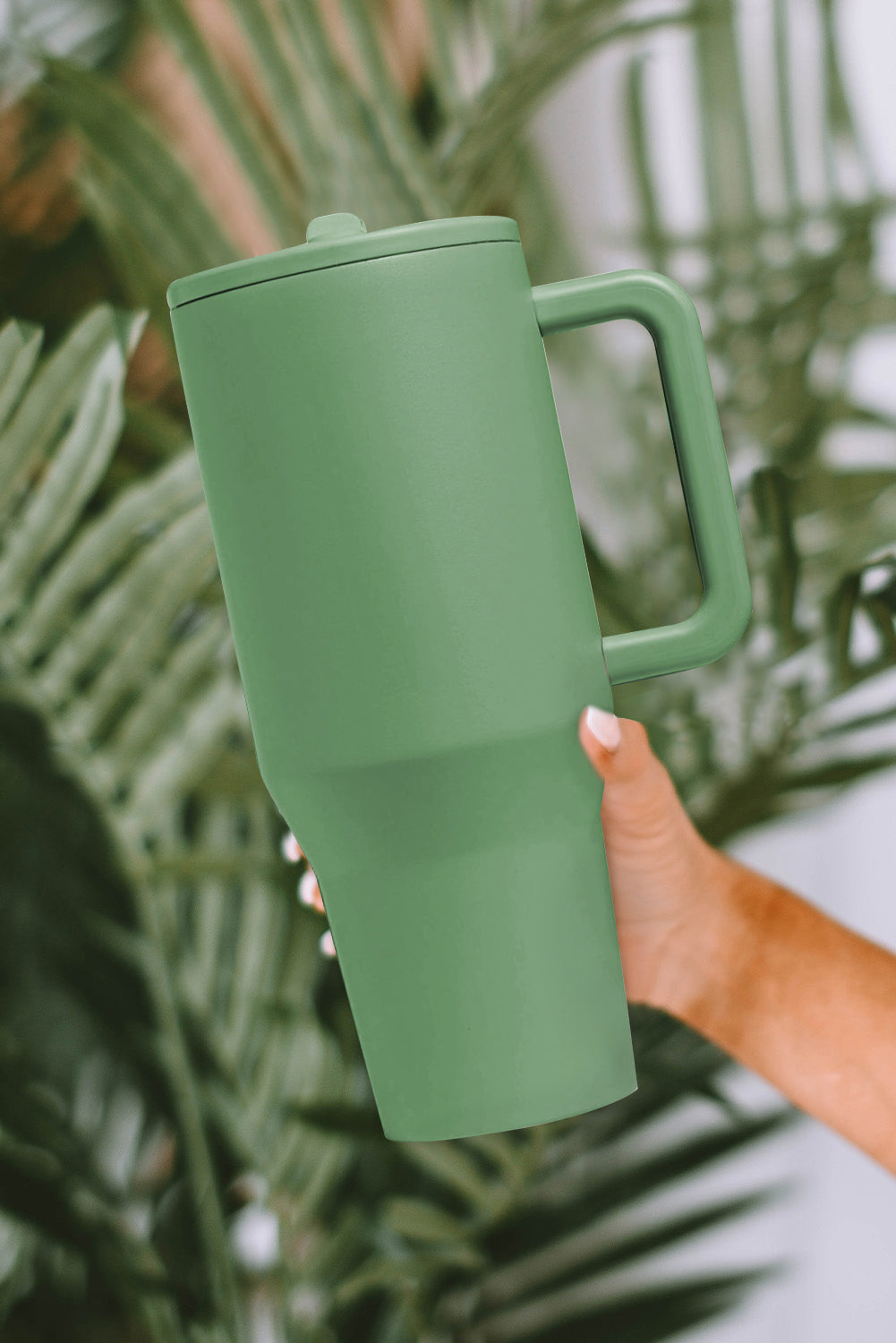 Handle Frosted Stainless Large Vacuum Cup with Straw 40oz Style