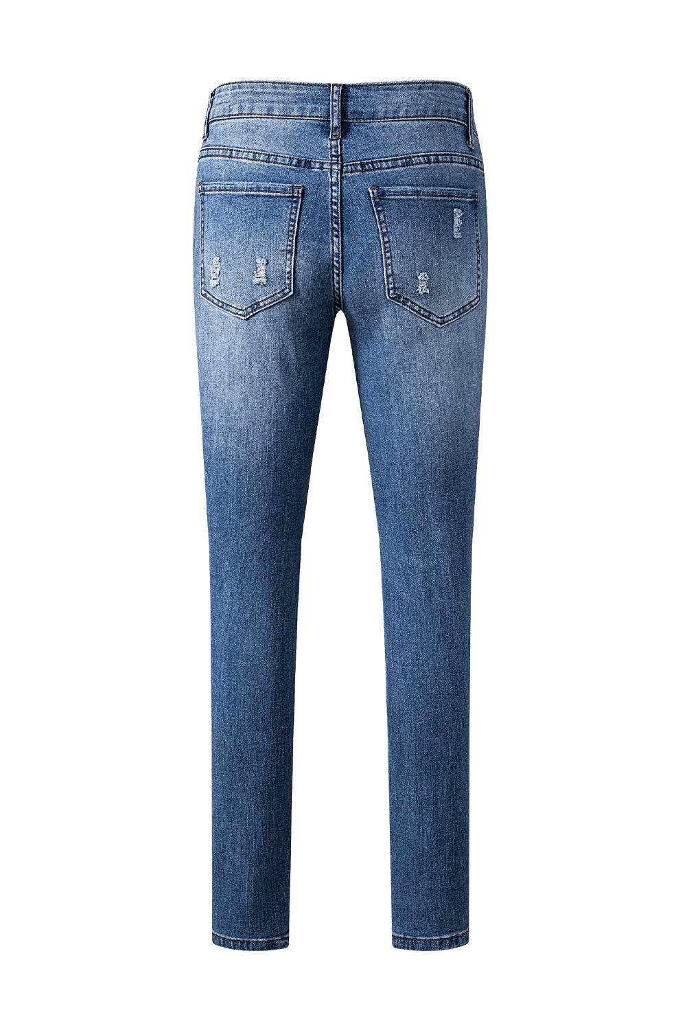 Women's American Flag Patched Distressed Jeans