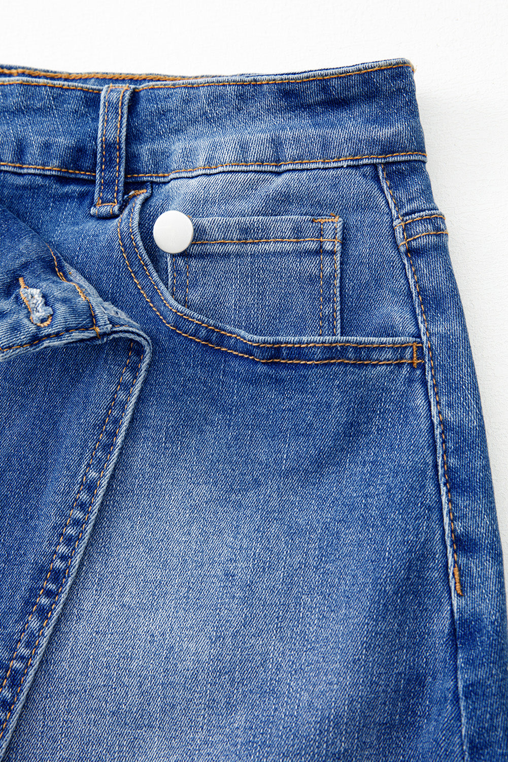 Waist Wrapped Crossed Denim Mini Skirt in Ashleigh Blue