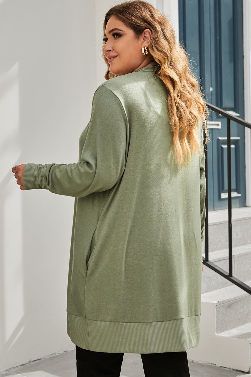 Knit Cardigan for Women Snap Plus Size