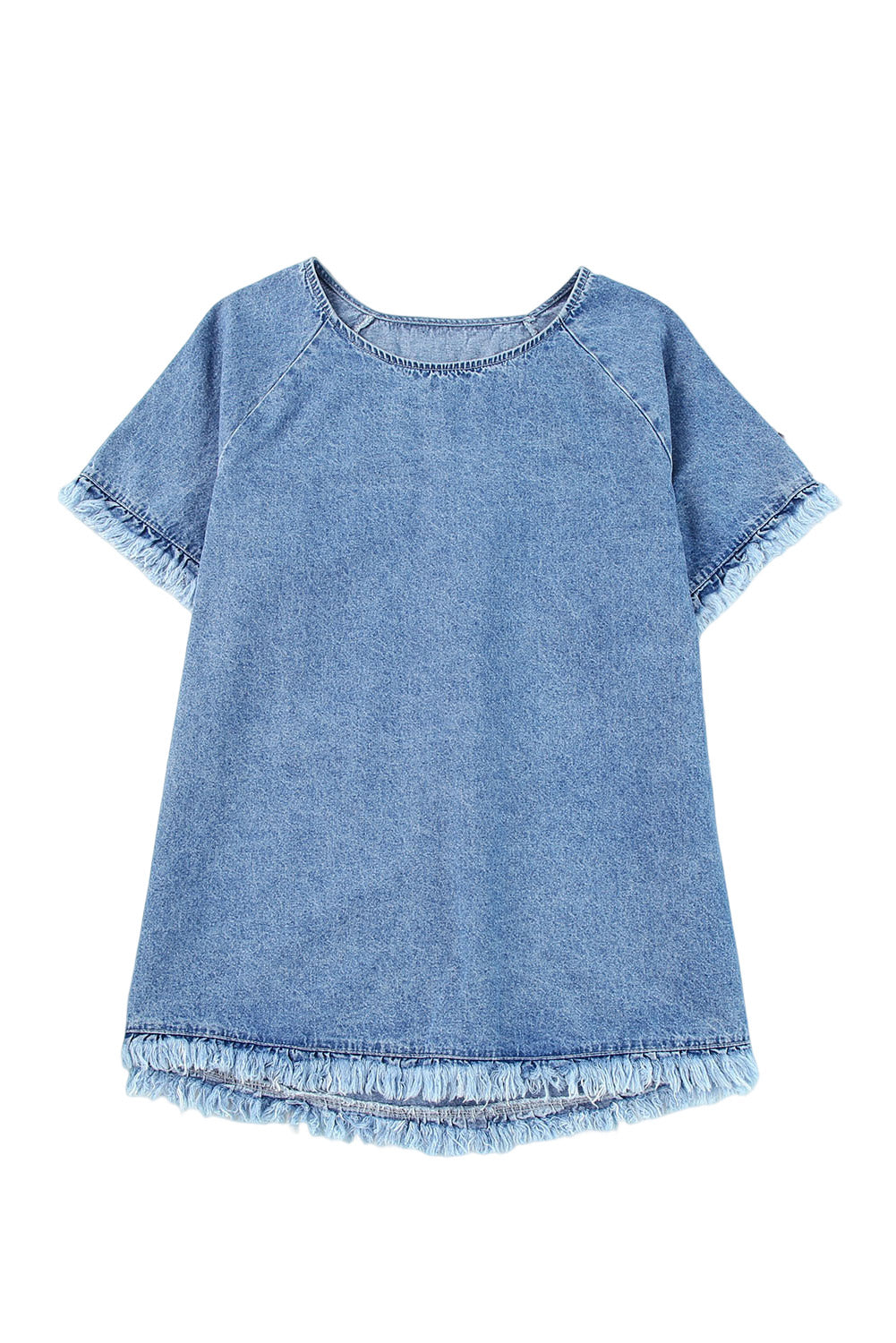 Women's Top with Raw Edge Denim