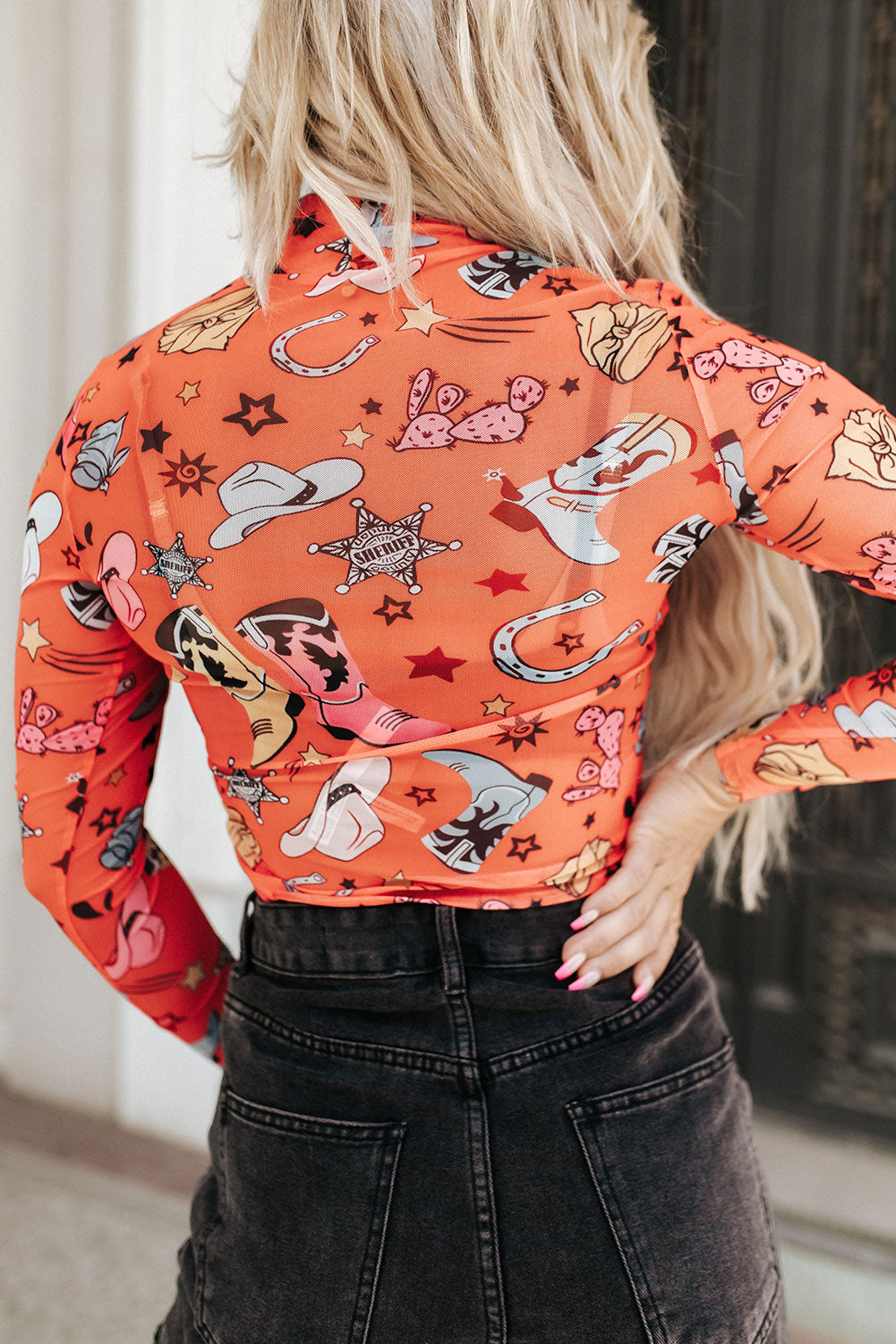 Rodeo Bound Printed Long-Sleeved Bodysuit