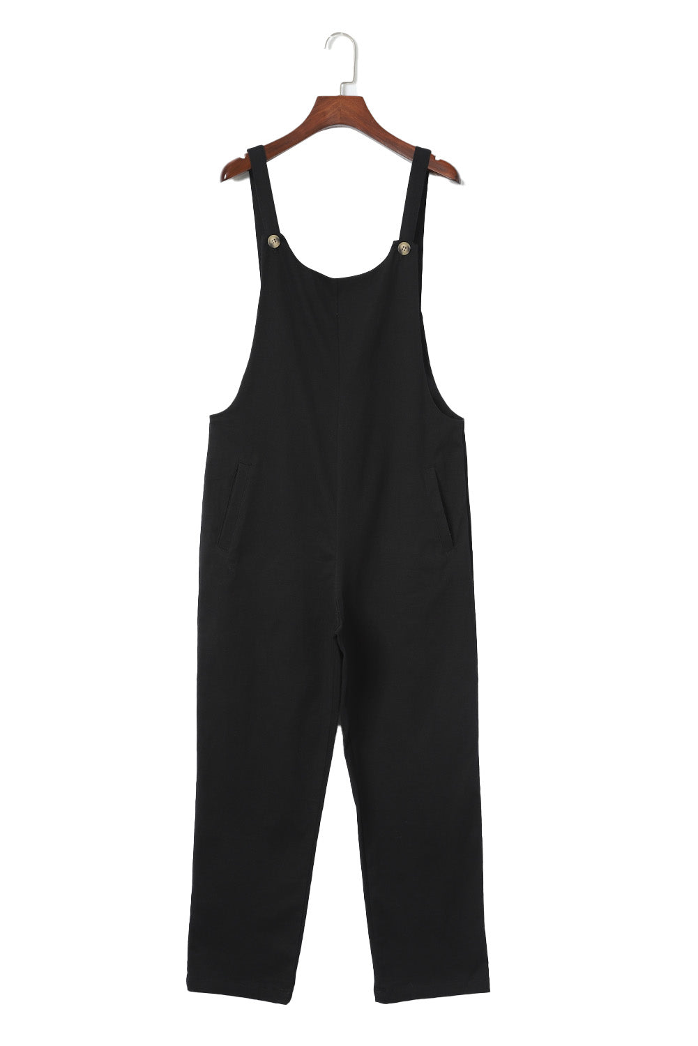 Women's Jumpsuit with Cropped Button Straps Pocket-Detail
