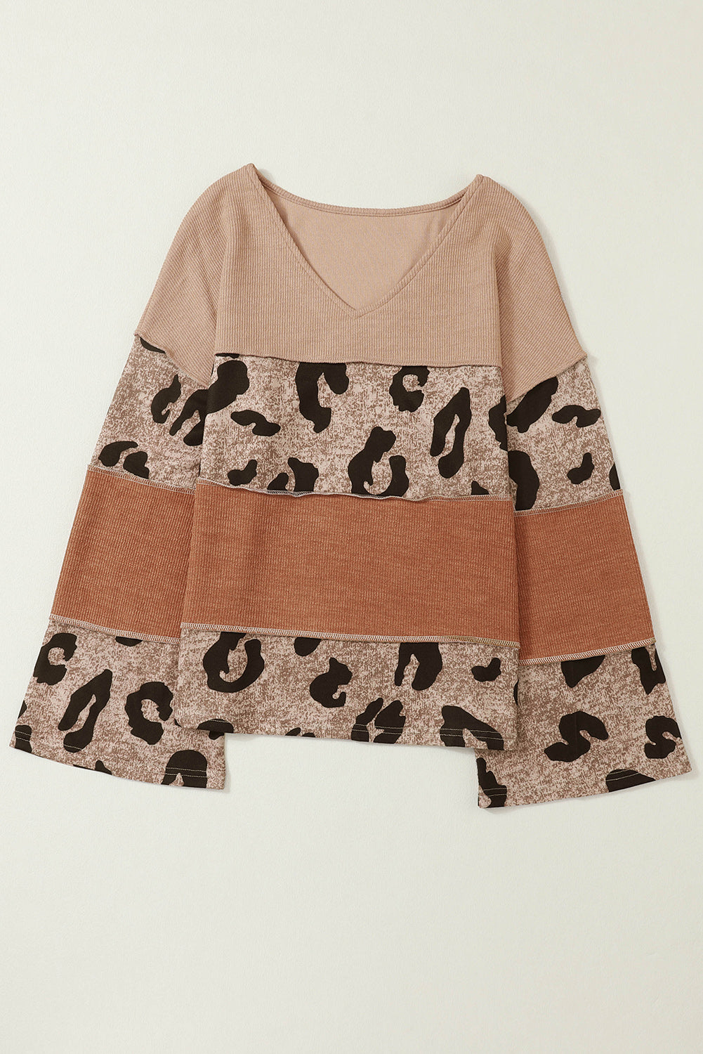 Knit Top for Women Loose Sleeve Color-Block