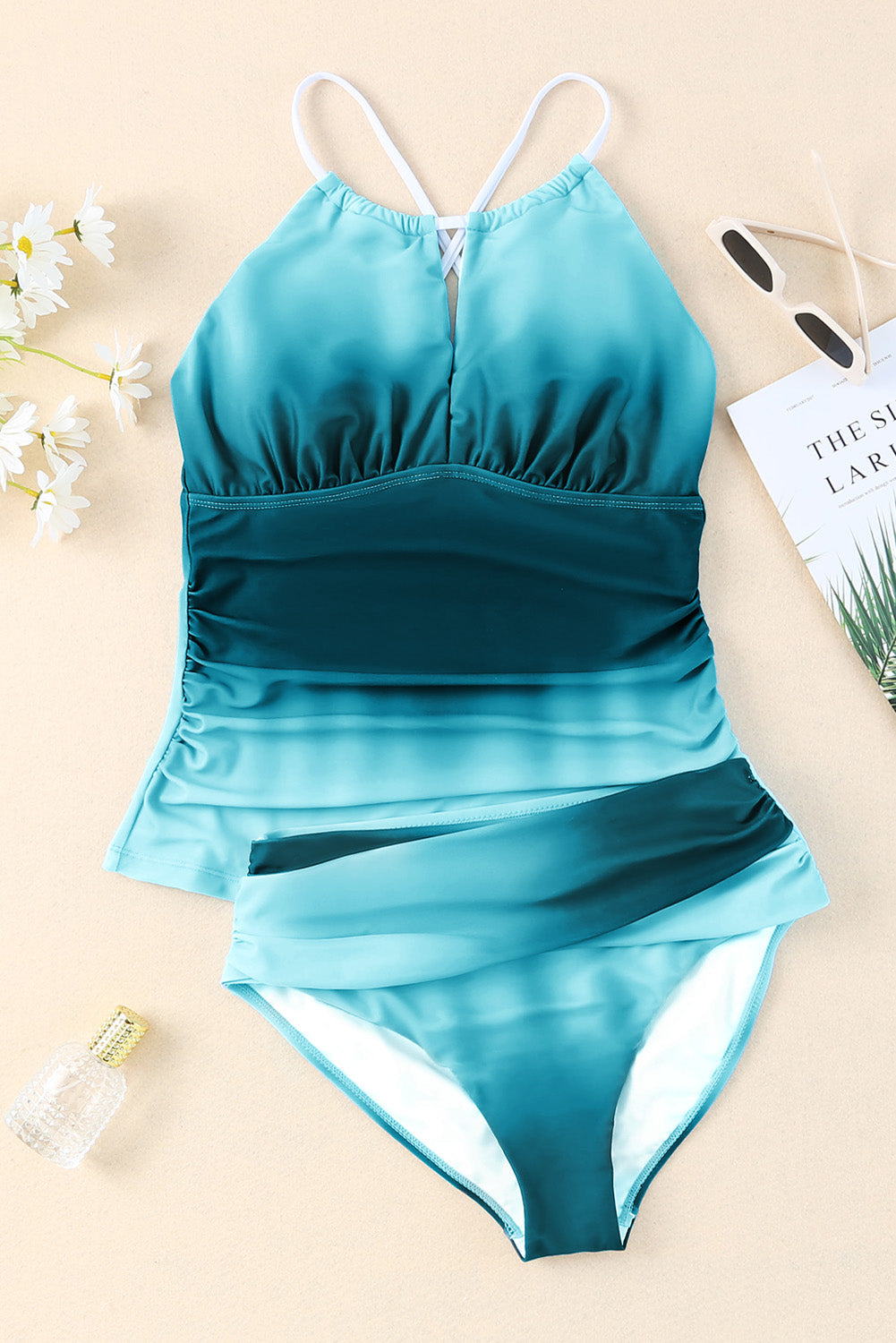 Women's Tankini Swimsuit with Halter Oceanic Peekaboo