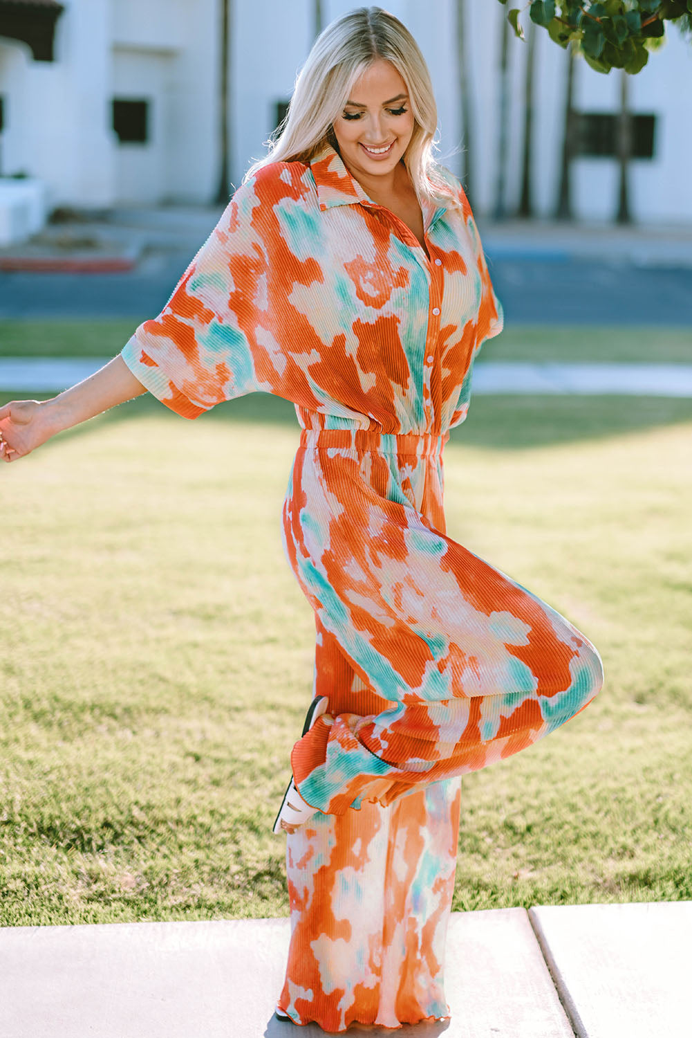 Women's Shirt Collar Loose Bohemian Jumpsuit