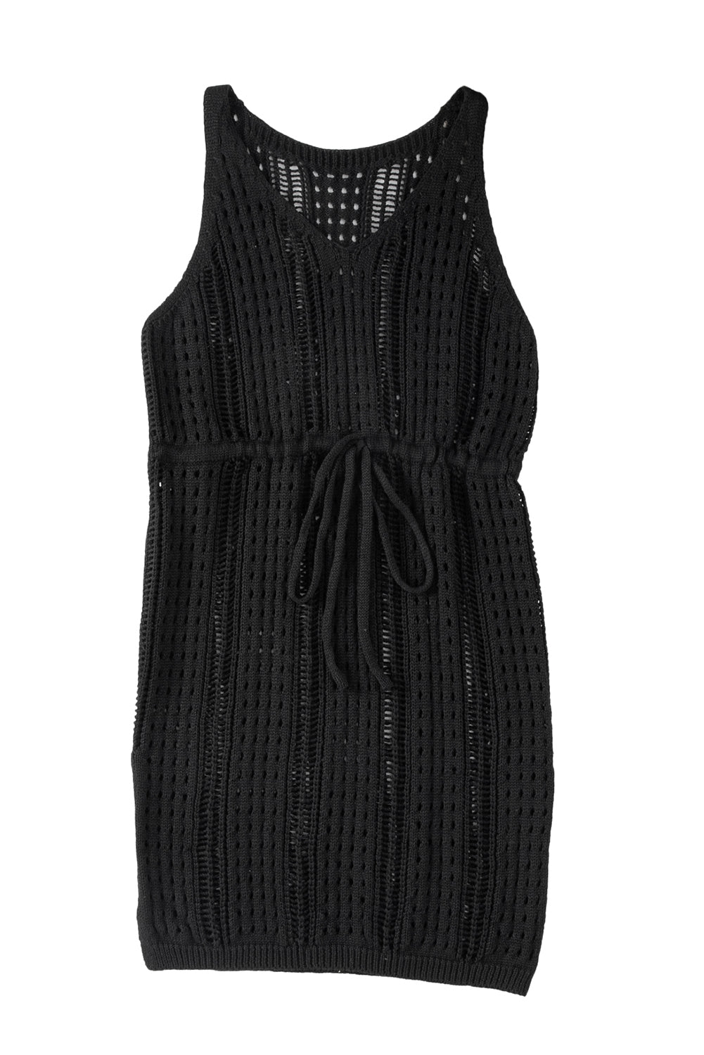 Women's Drawstring Featuring Sleeveless Beach Dress with