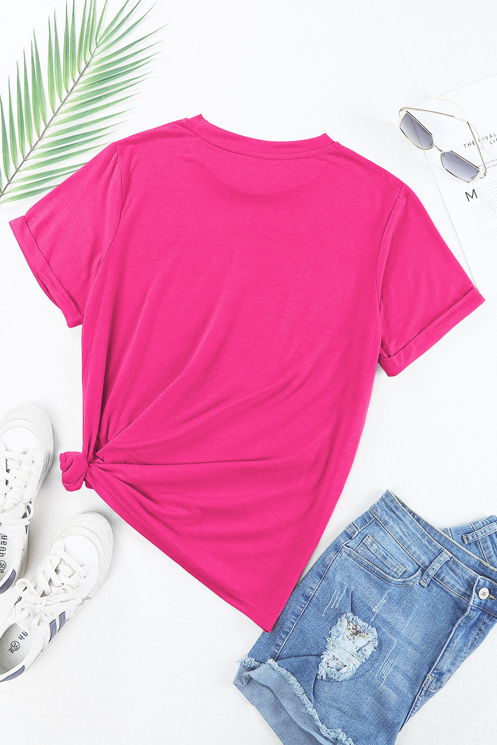 Tee for Women Everyday Plain Crew Neck Versatile Look