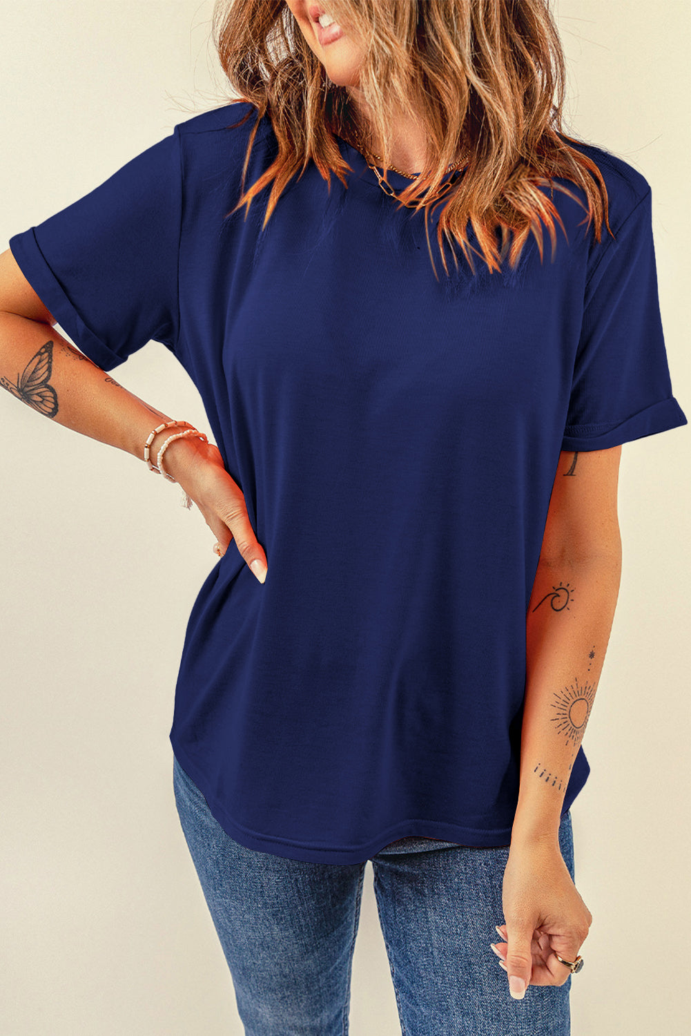 Women's Everyday Plain Crew Neck Tee