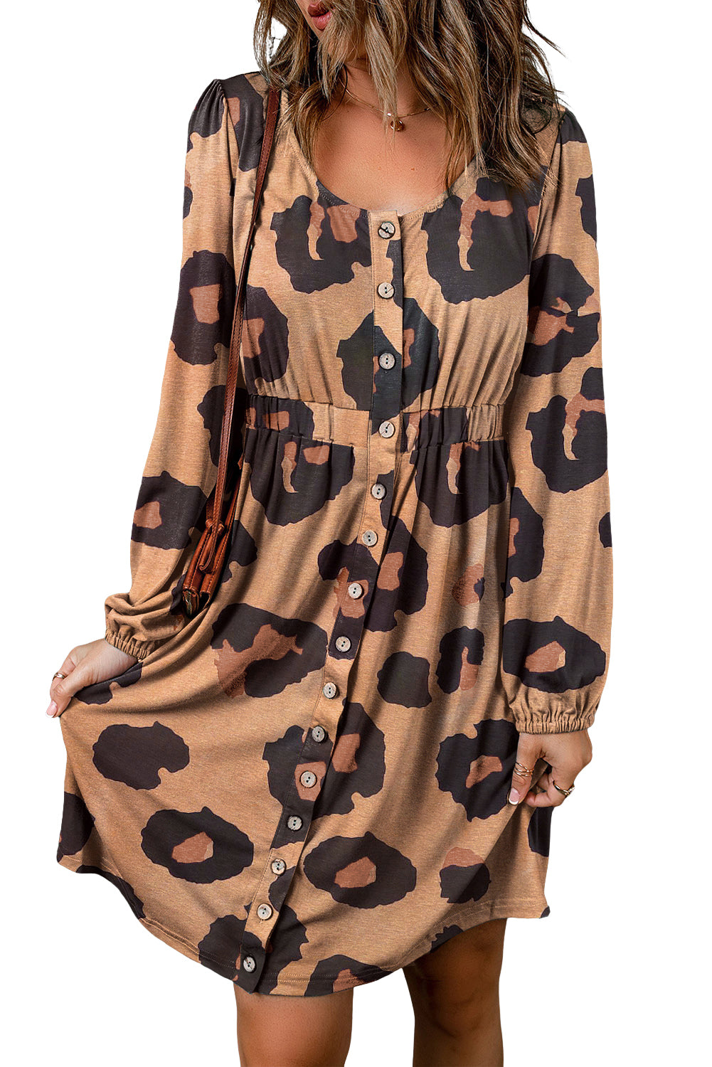 Women's Dress Featuring Front Bubble Sleeve Loose Knitted