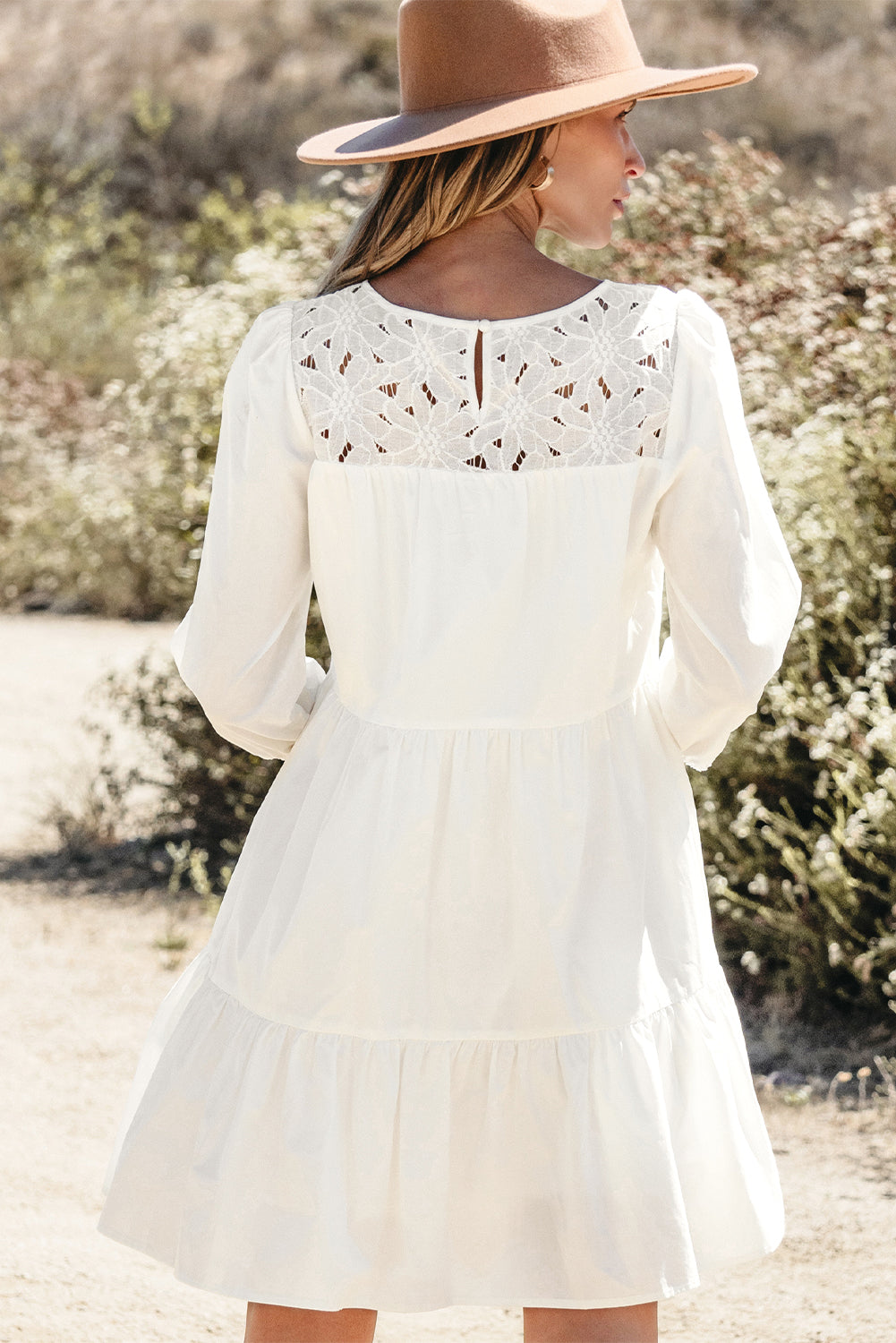 Women's Lace-Trimmed Bracelet Layered Mini Dress