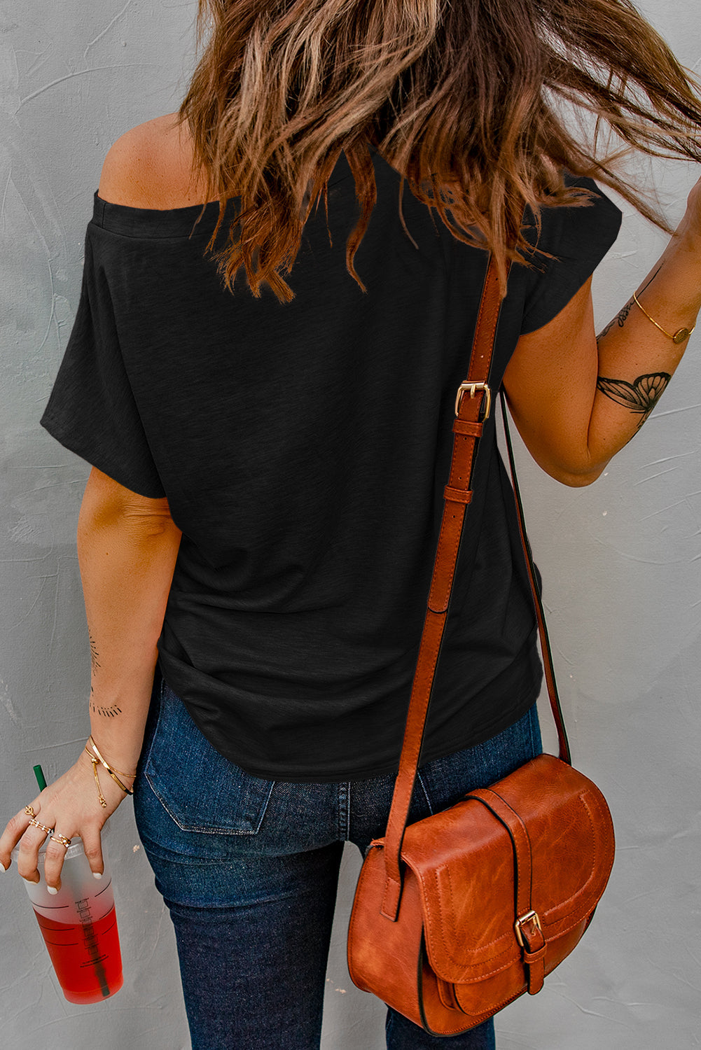 Women's Slits Featuring Tee with Side Pocket-Detail