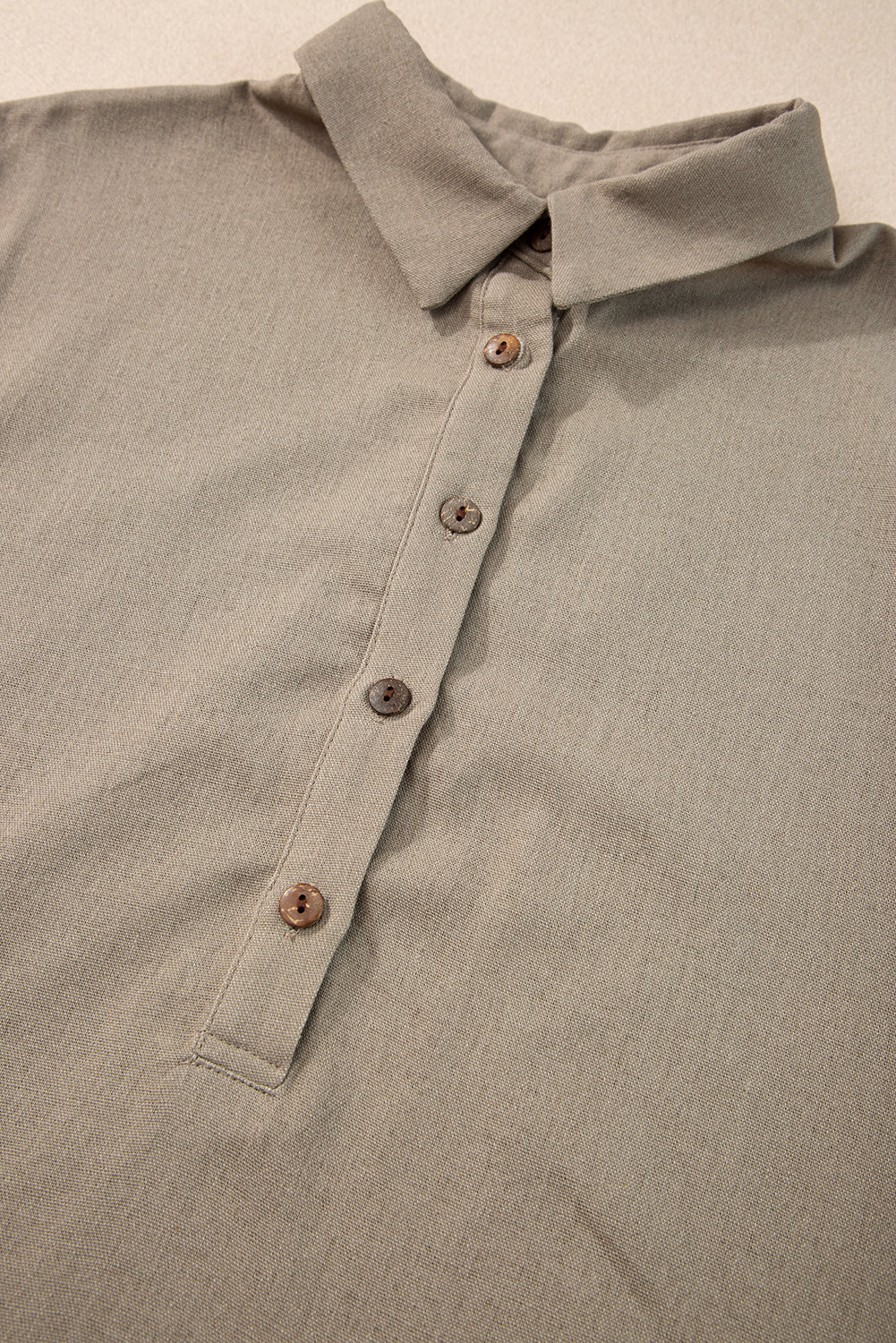 Top for Women Collared Half Folded Oversize
