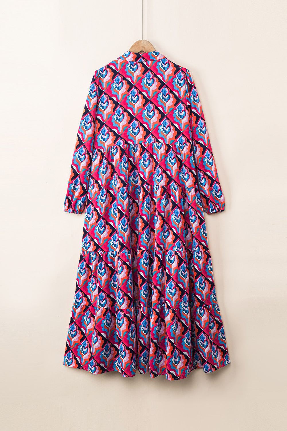 Women's High-Rise Geometric Long-Sleeve Dress