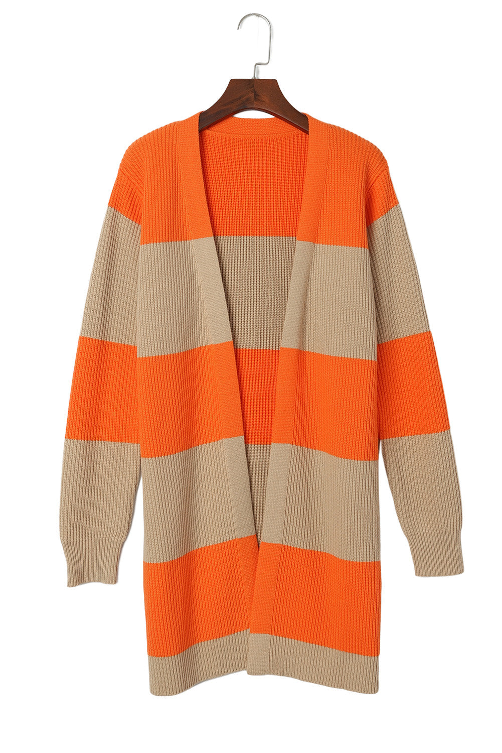 Women's Color-Block Rib-Knitted Knit Cardigan