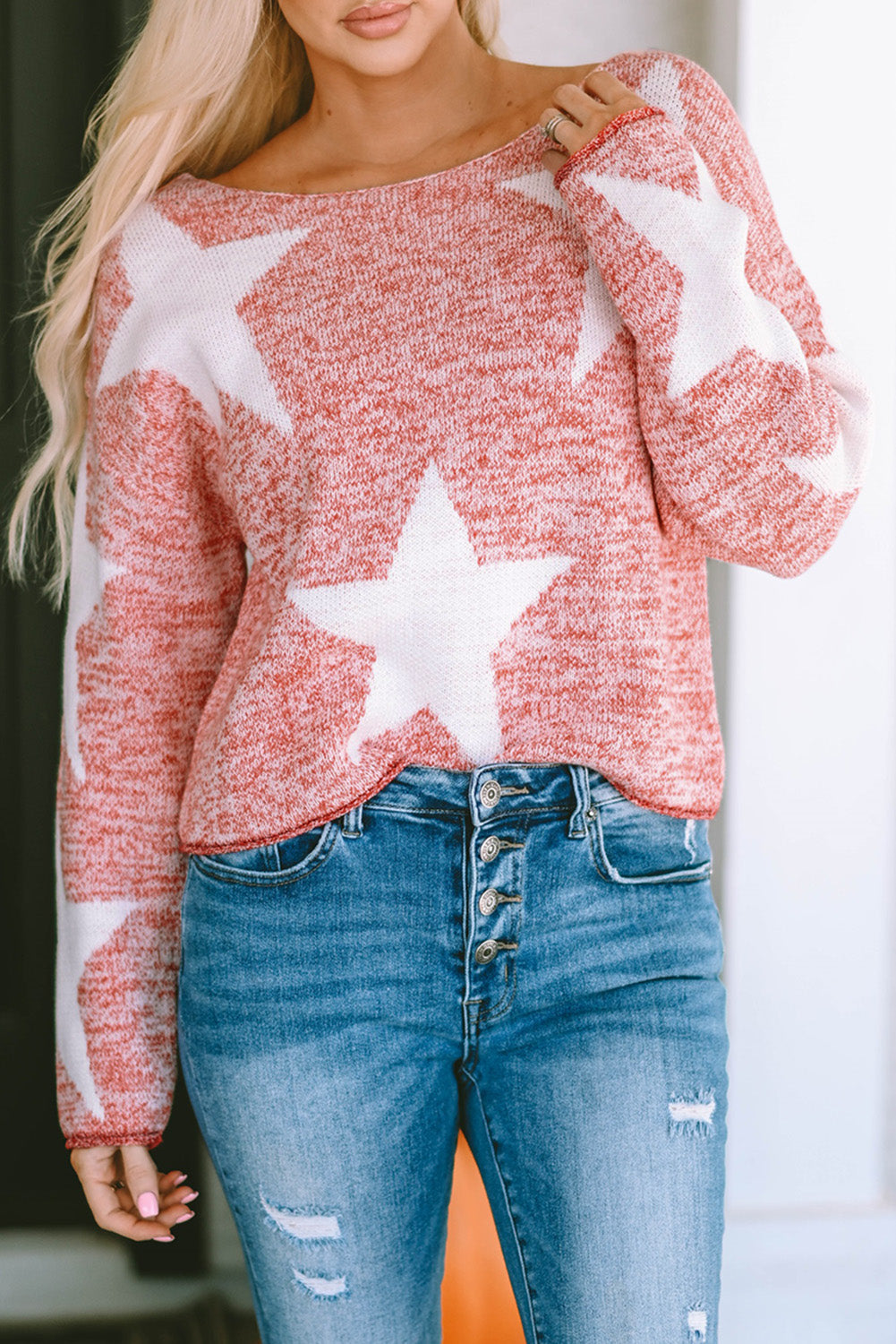Women's Knit Sweater Featuring Big Star Spangled Everyday