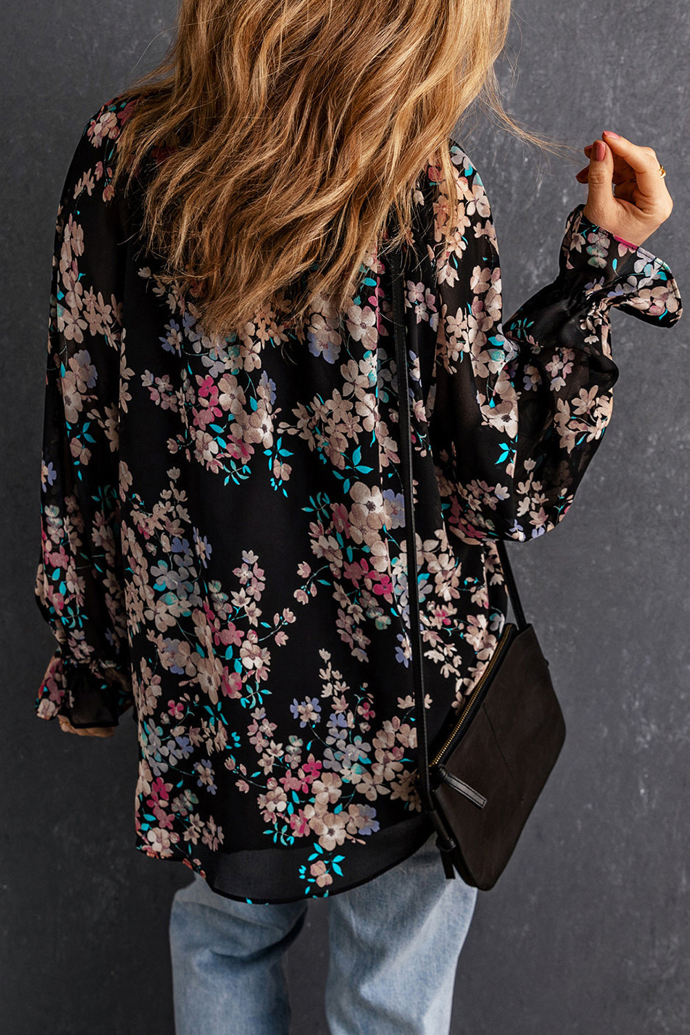 Women's Wildflower Print Chiffon Blouse