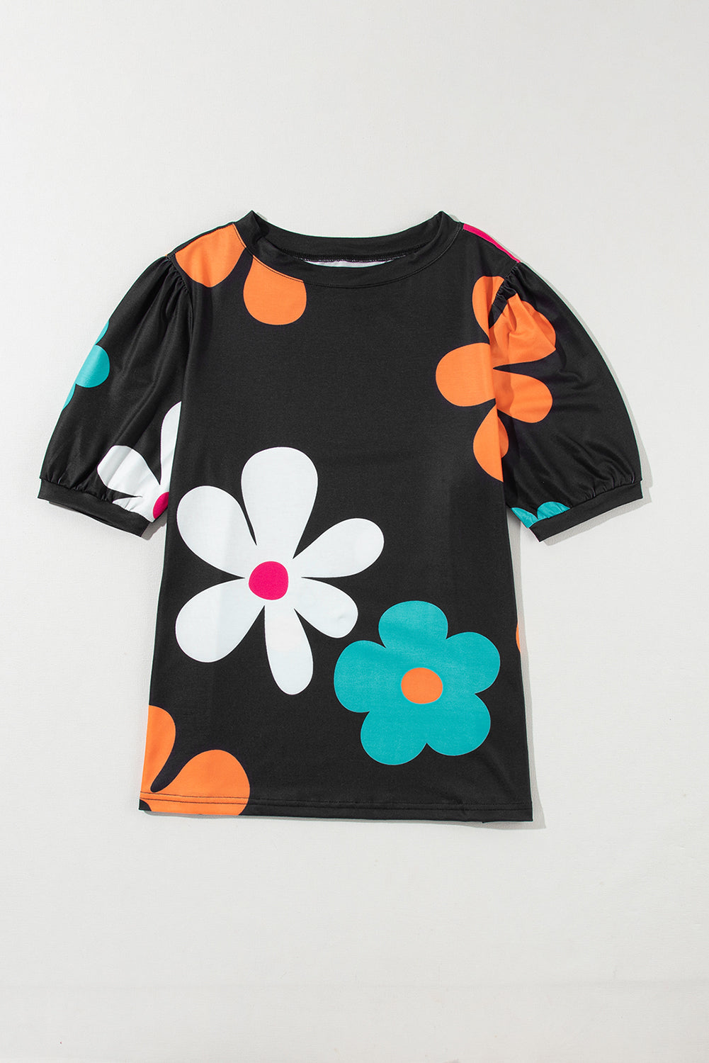 Tee for Women Floral-Print Bubble Sleeve