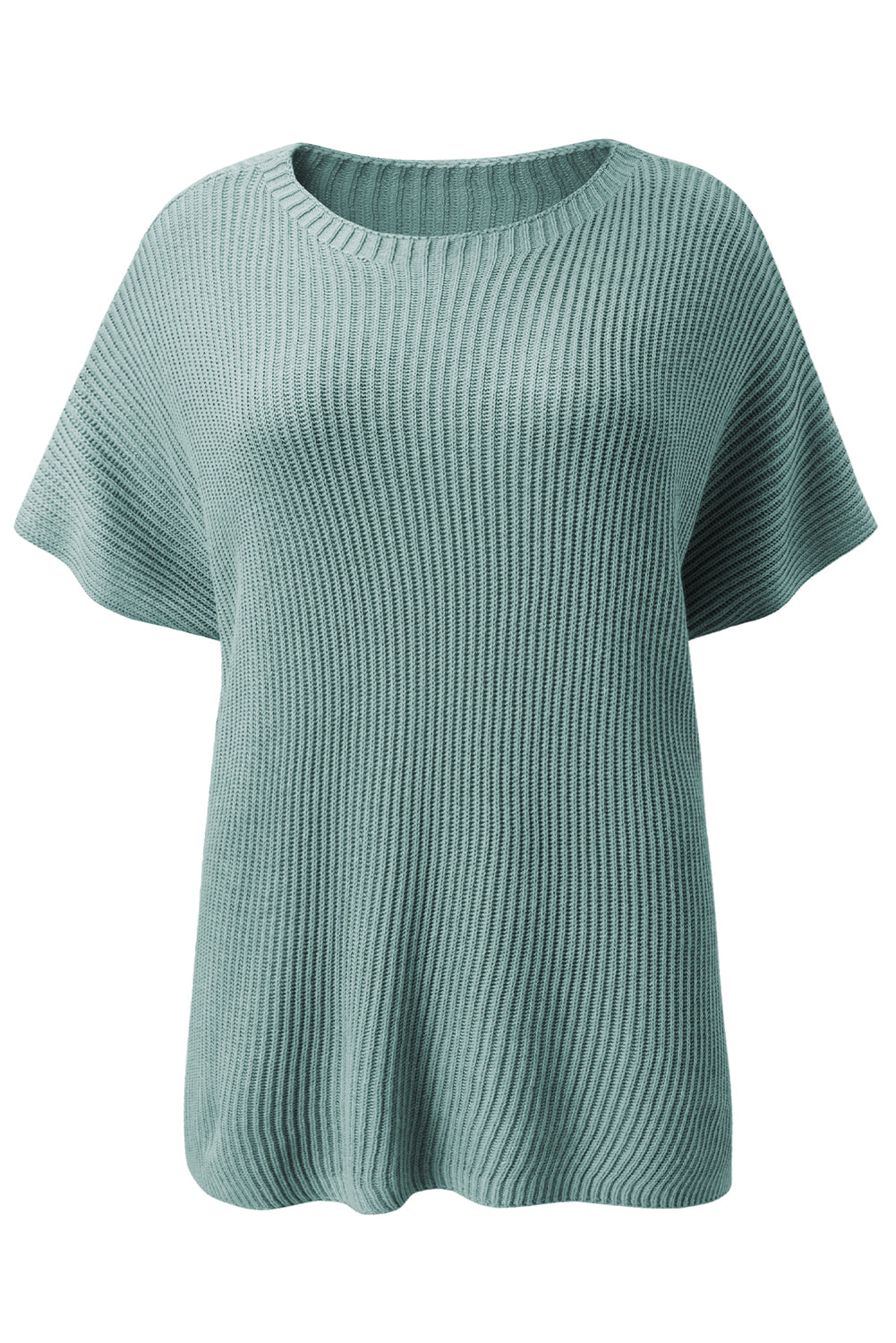 Slit Short-Sleeved Side Roomy Knit Top