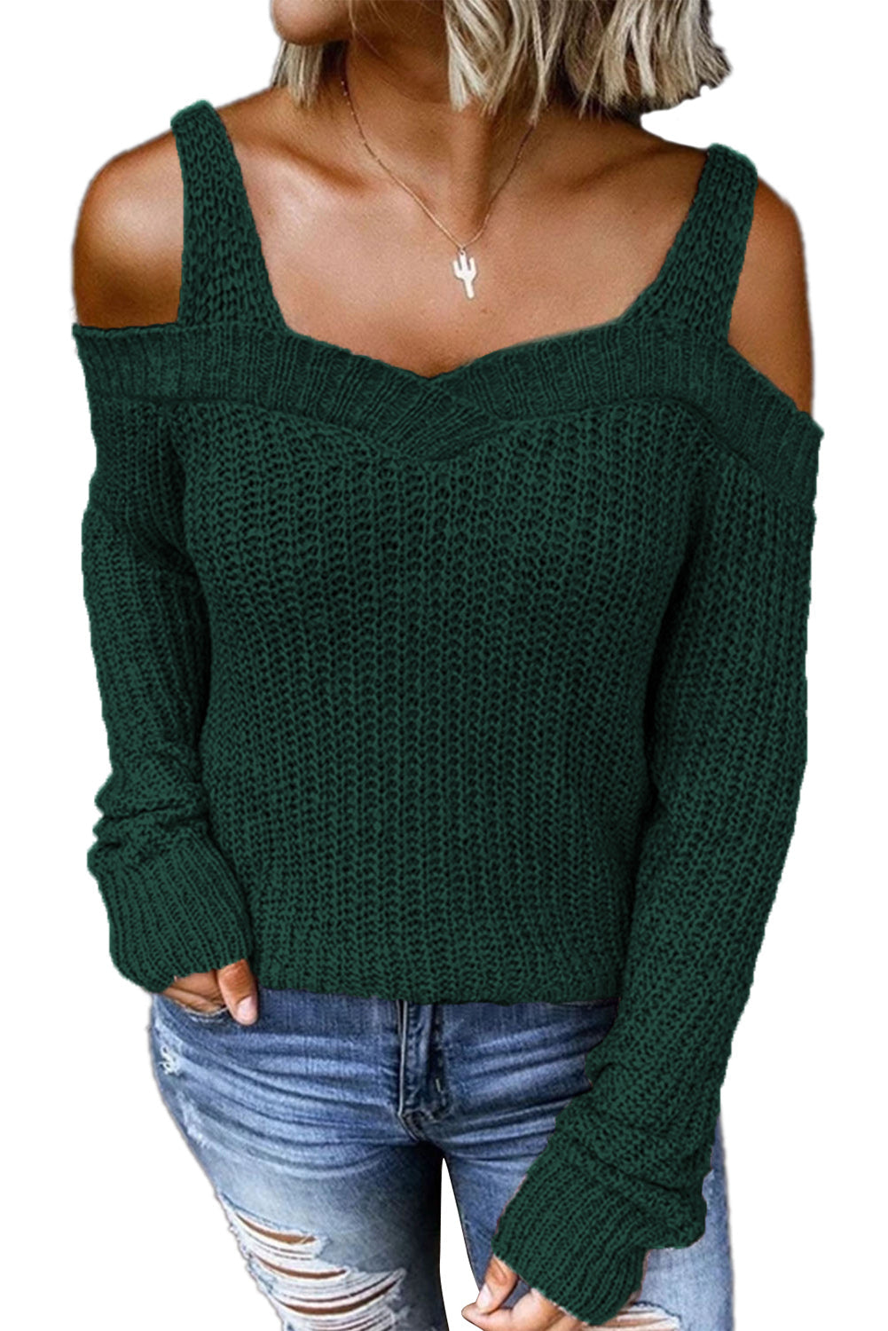 Women's Sweater with Juliette Knitted Dew Shoulder