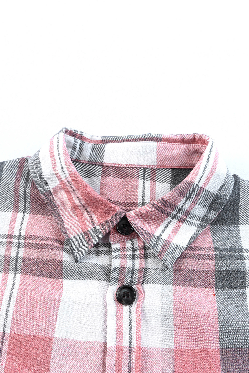 Women's Shacket with Pocket Shirt Plaid Button Up Patch