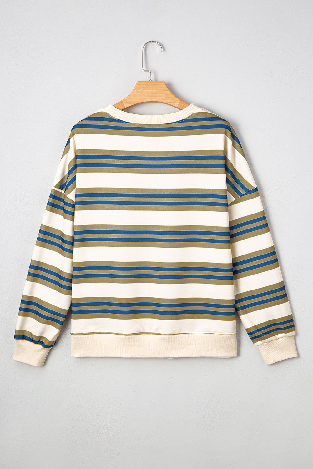 Crew-Neck Drop-Shoulder Pullover Sweatshirt