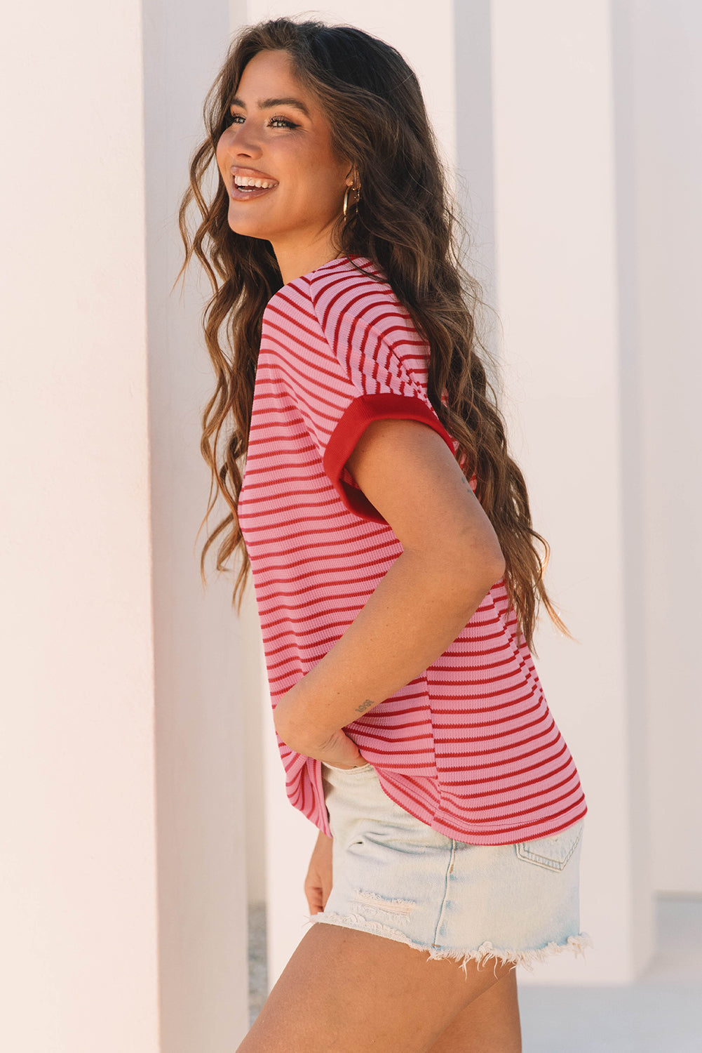 Knit Round-Neck T Shirt