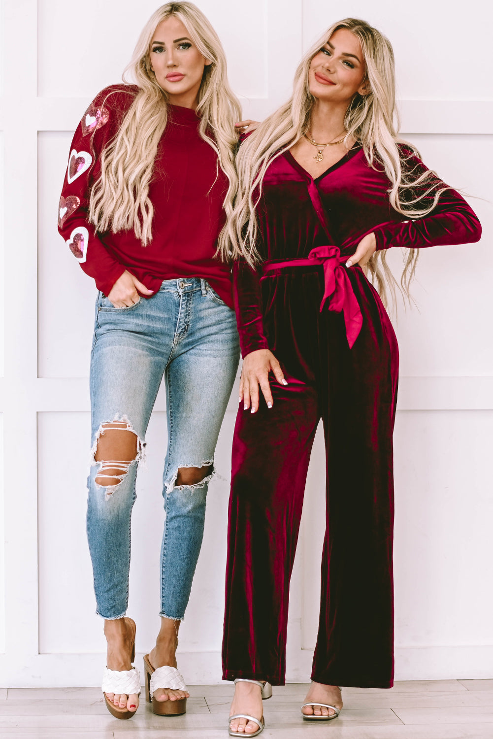 Women's Leg Jumpsuit Featuring Wide Velvet Cut out Back