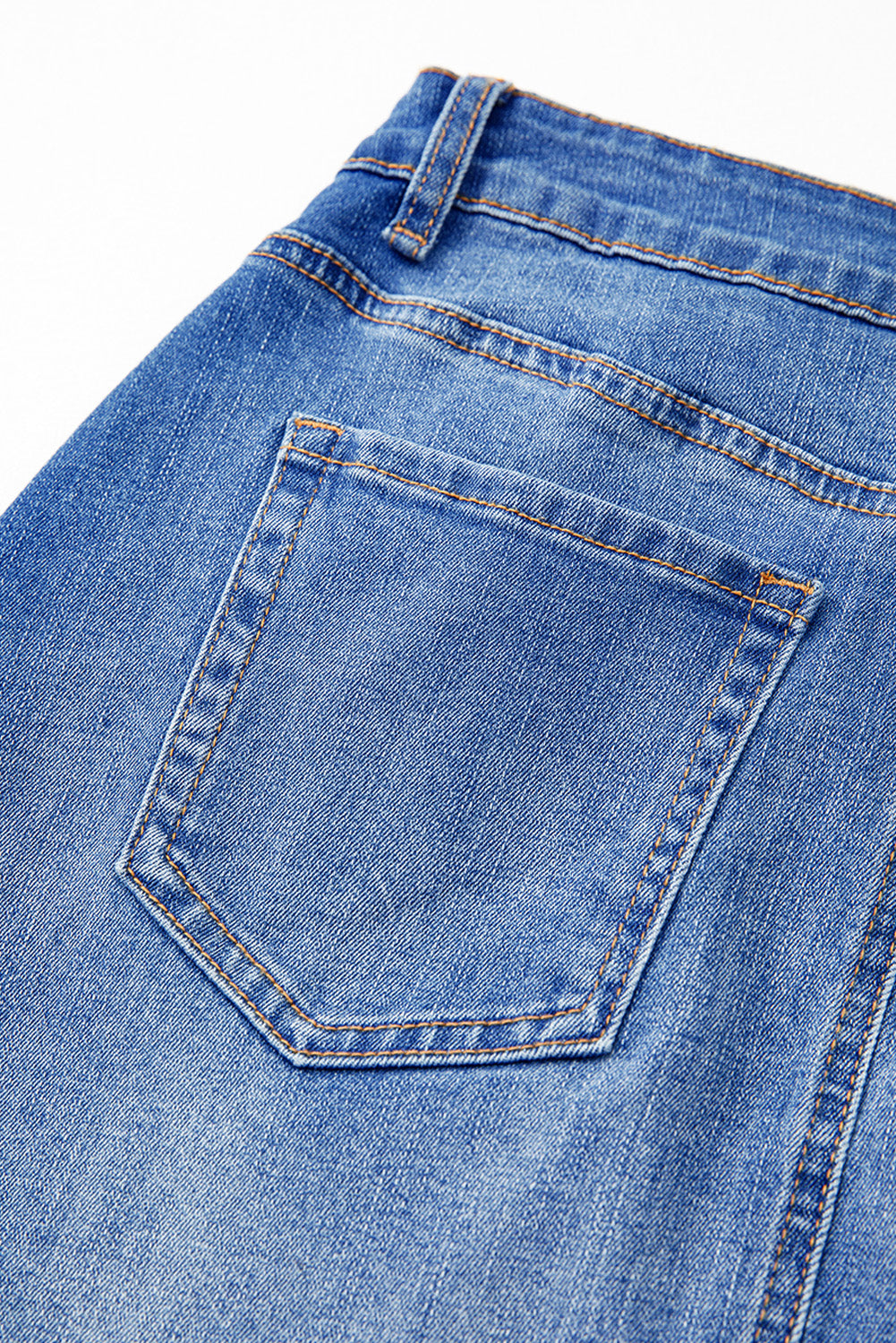 Waist Wrapped Crossed Denim Mini Skirt in Ashleigh Blue