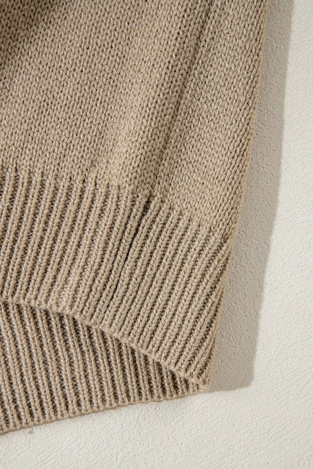 Women's Sweater Featuring Plus Size Mock Neck Dropped-Shoulder