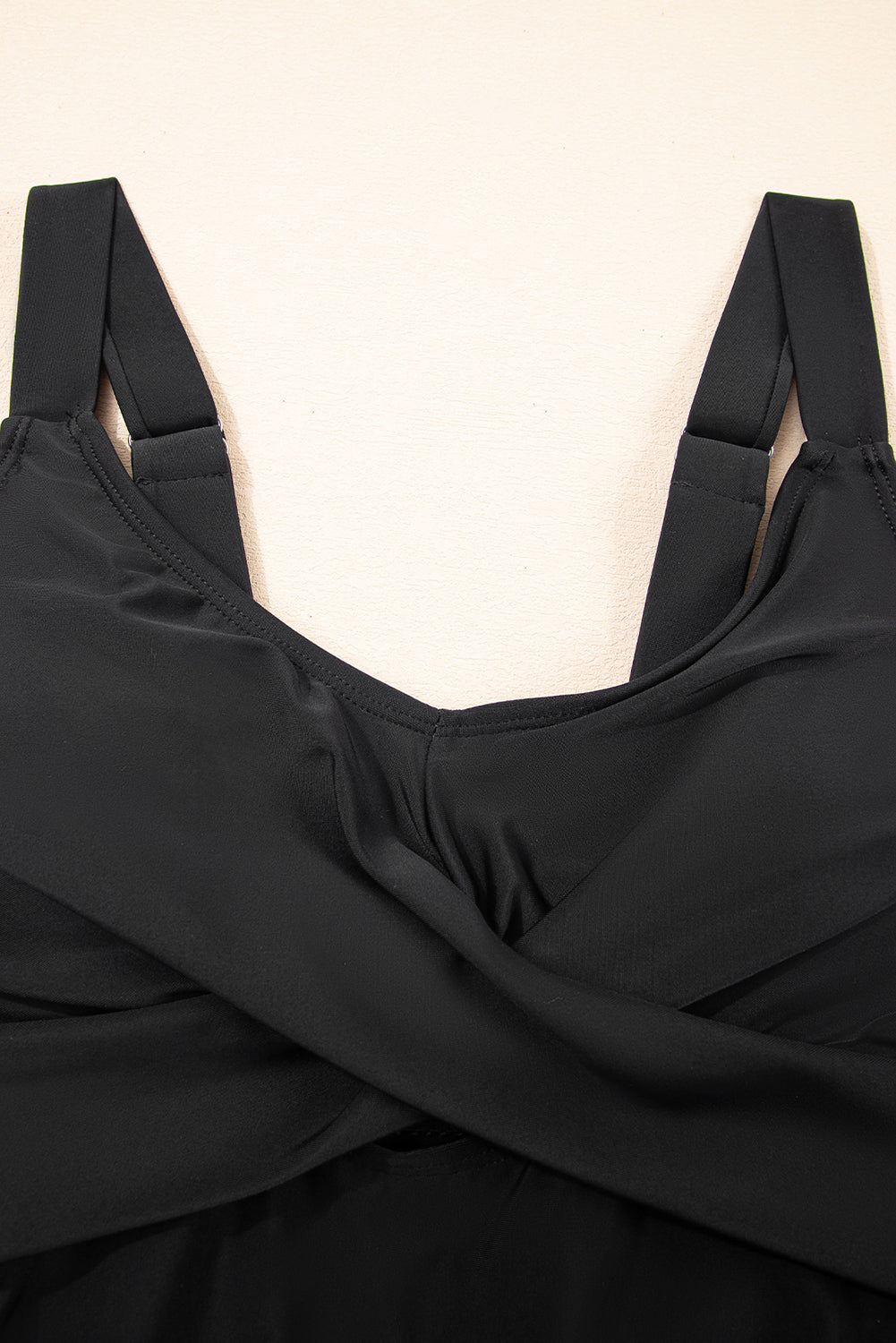 Adjustable Straps Cutout Ruched Knot Slit One Piece Swim Dress