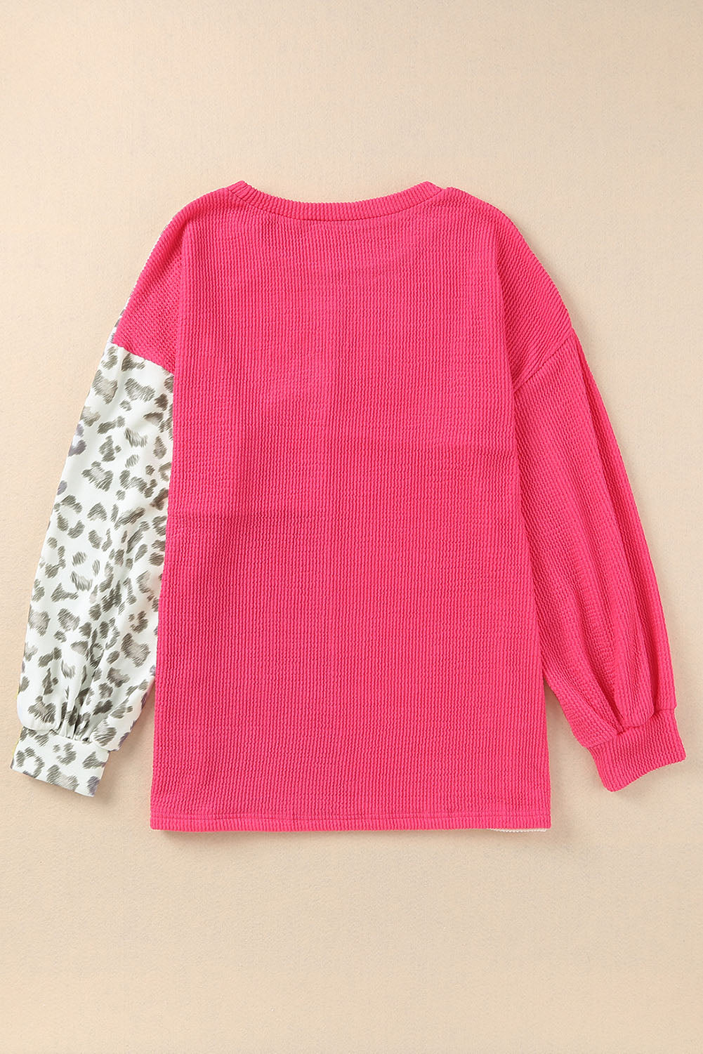 Top for Women Rib-Knitted Long-Sleeve