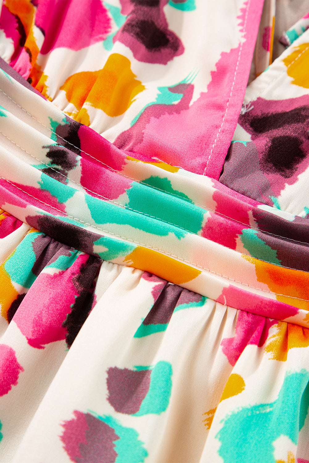 Women's Maxi Dress Featuring Tie-dye V Neck Bohemian