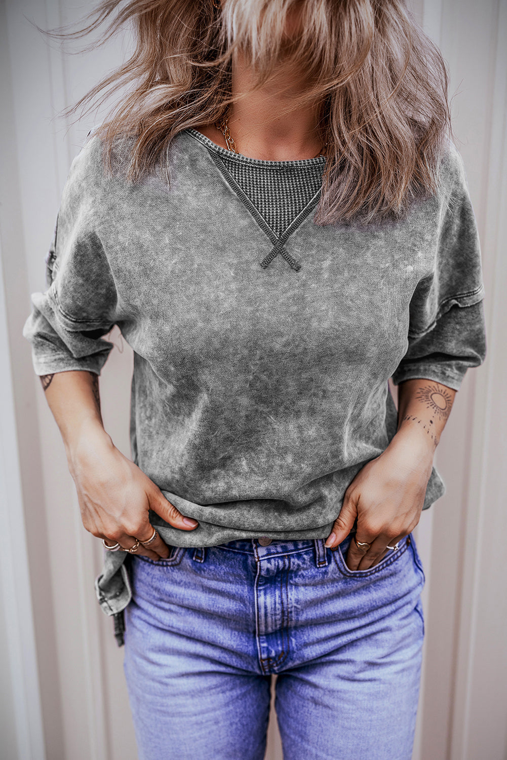 Women's Mineral-Washed Exposed Oversized Tee