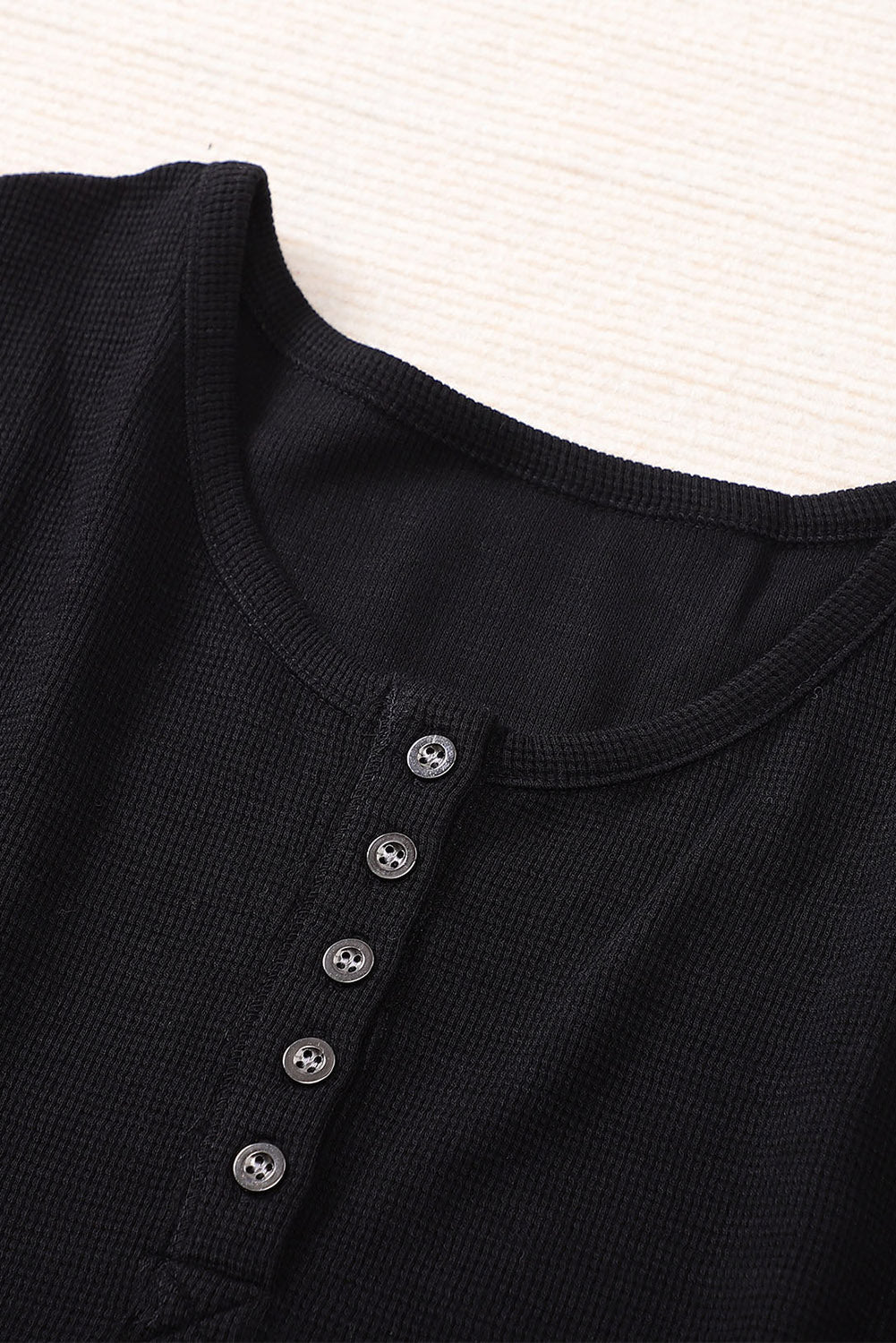 Waffle Knit Henley Top Style