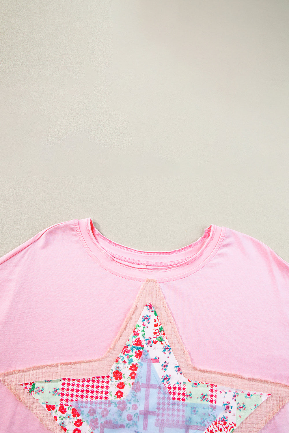 Women's T-shirt with Star Patchwork Loose Everyday Style
