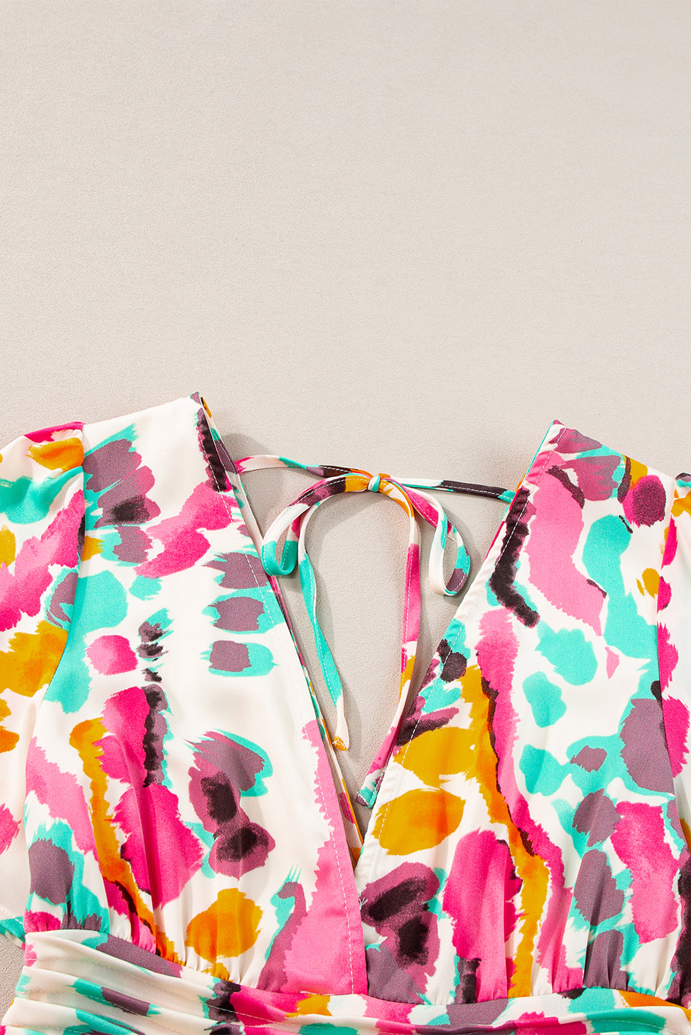 Women's Maxi Dress Featuring Tie-dye V Neck Bohemian