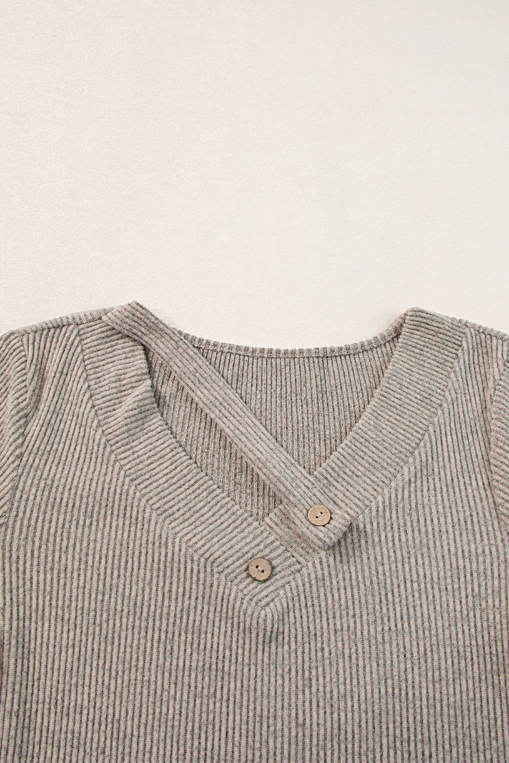 Women's Tee Featuring Rib-Knitted Strappy V Neck
